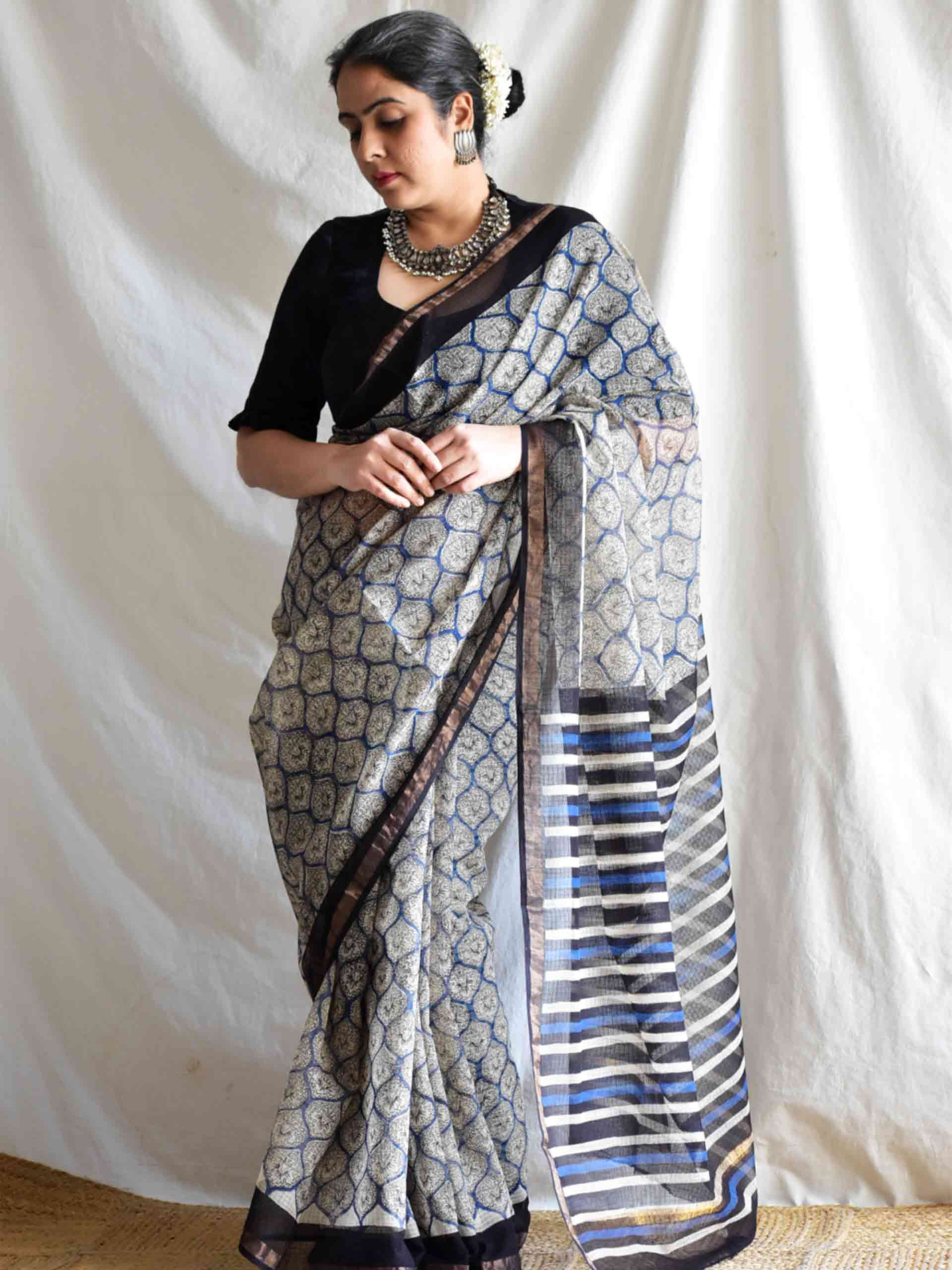 Neerja - Dabu Kota Doria Saree