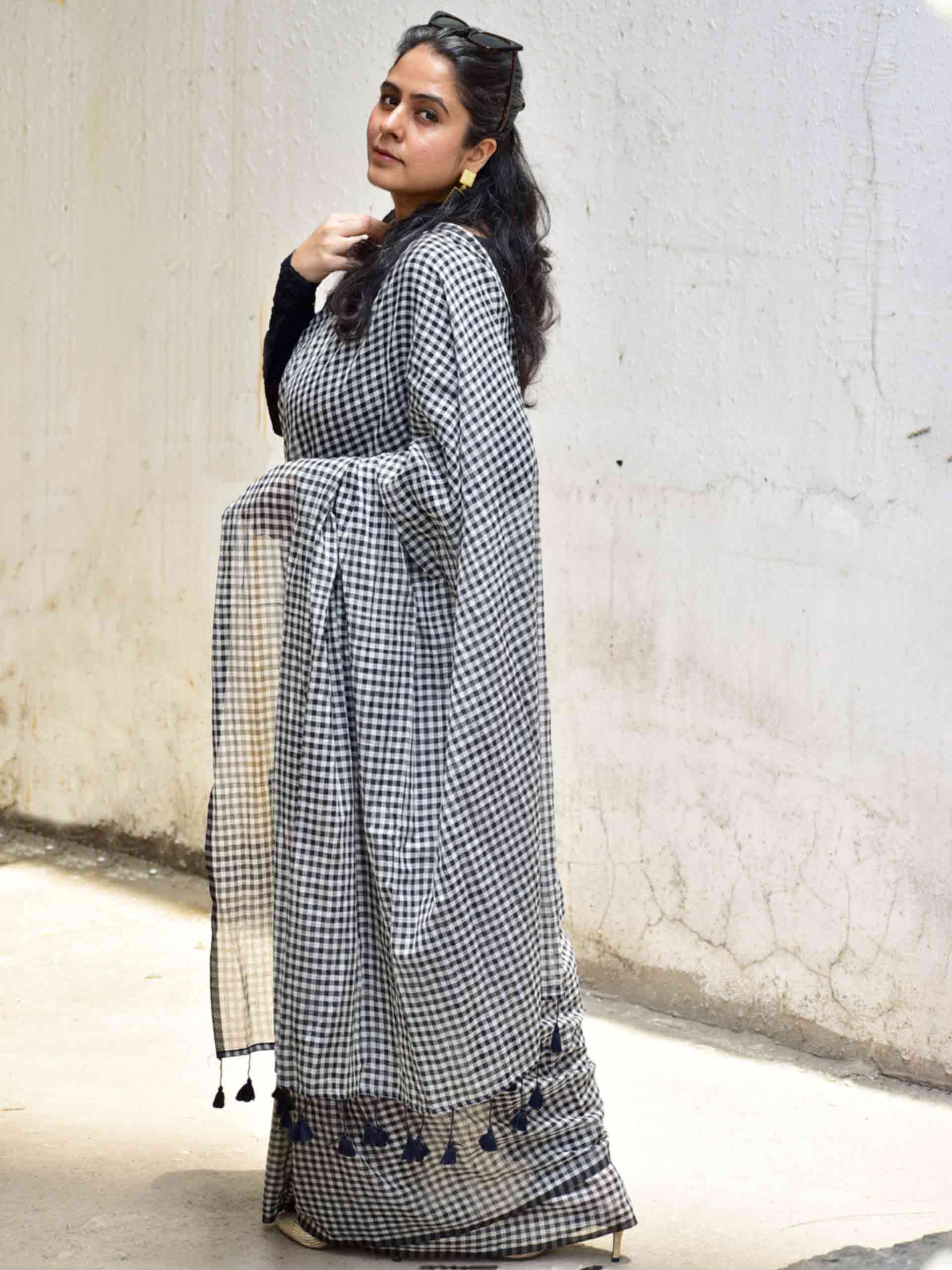 Shatranj Gamcha Mul cotton saree