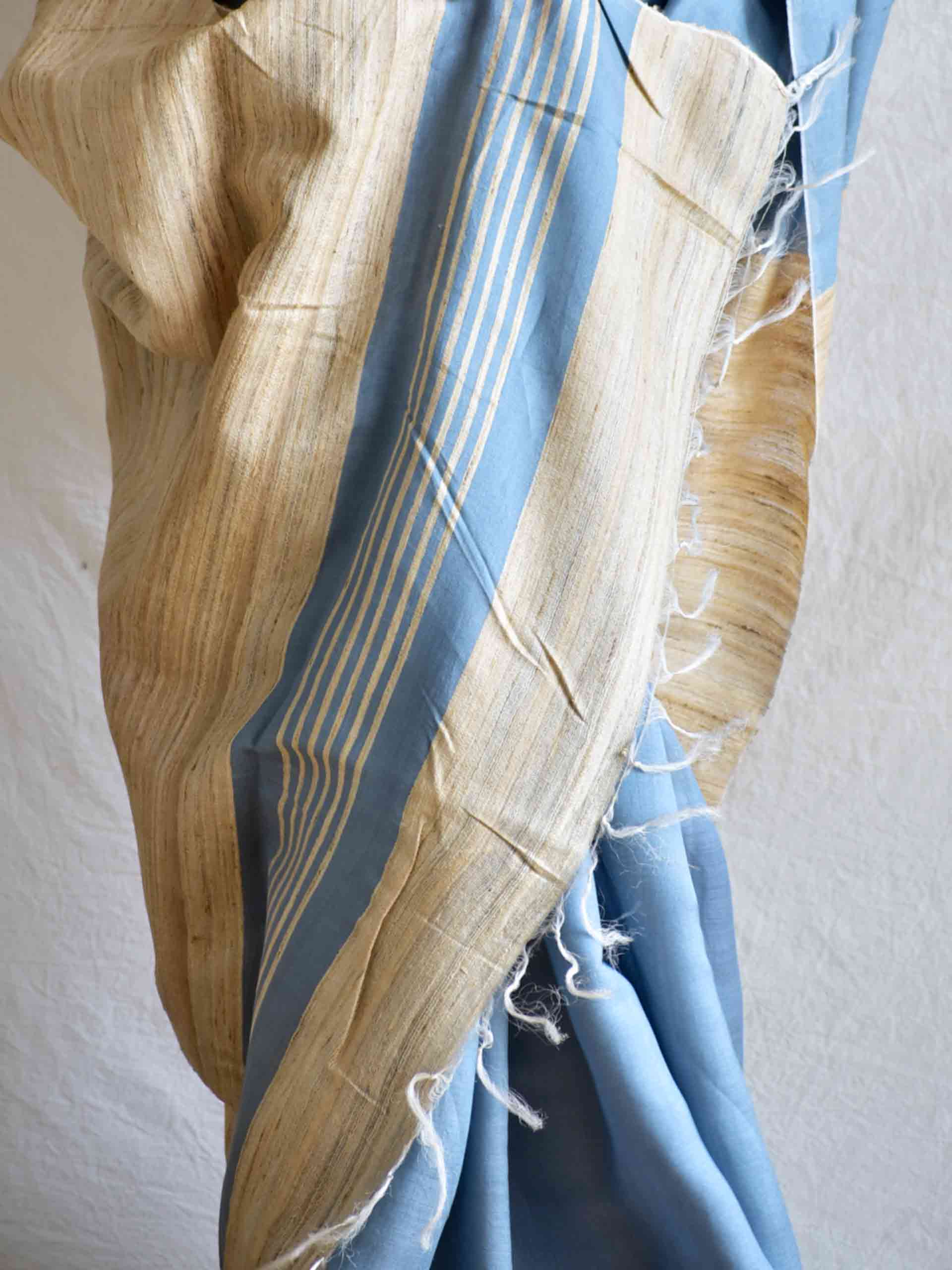 Grey mode - glaze cotton Tussar silk saree