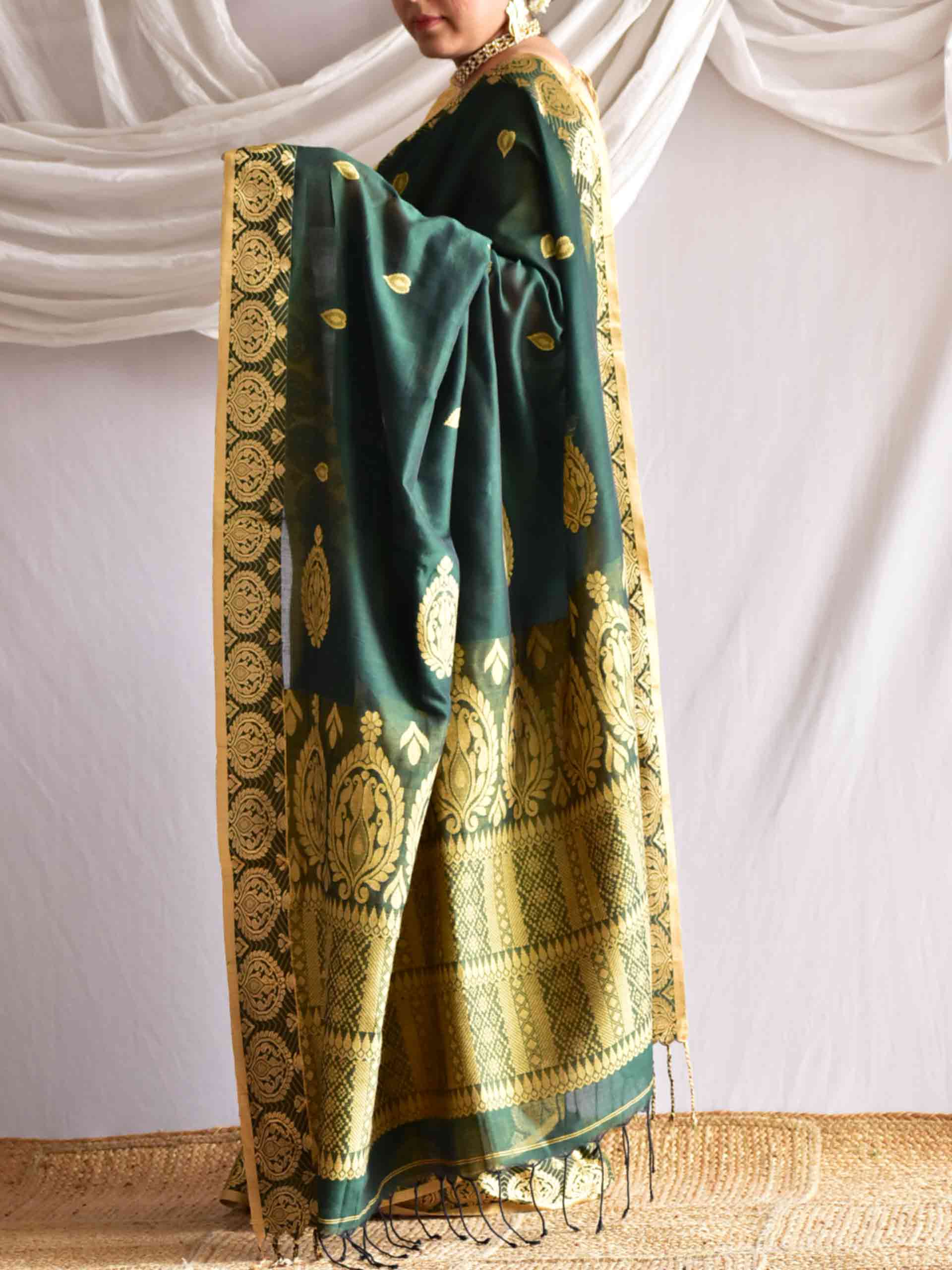Raavi - Woven border Mul Saree