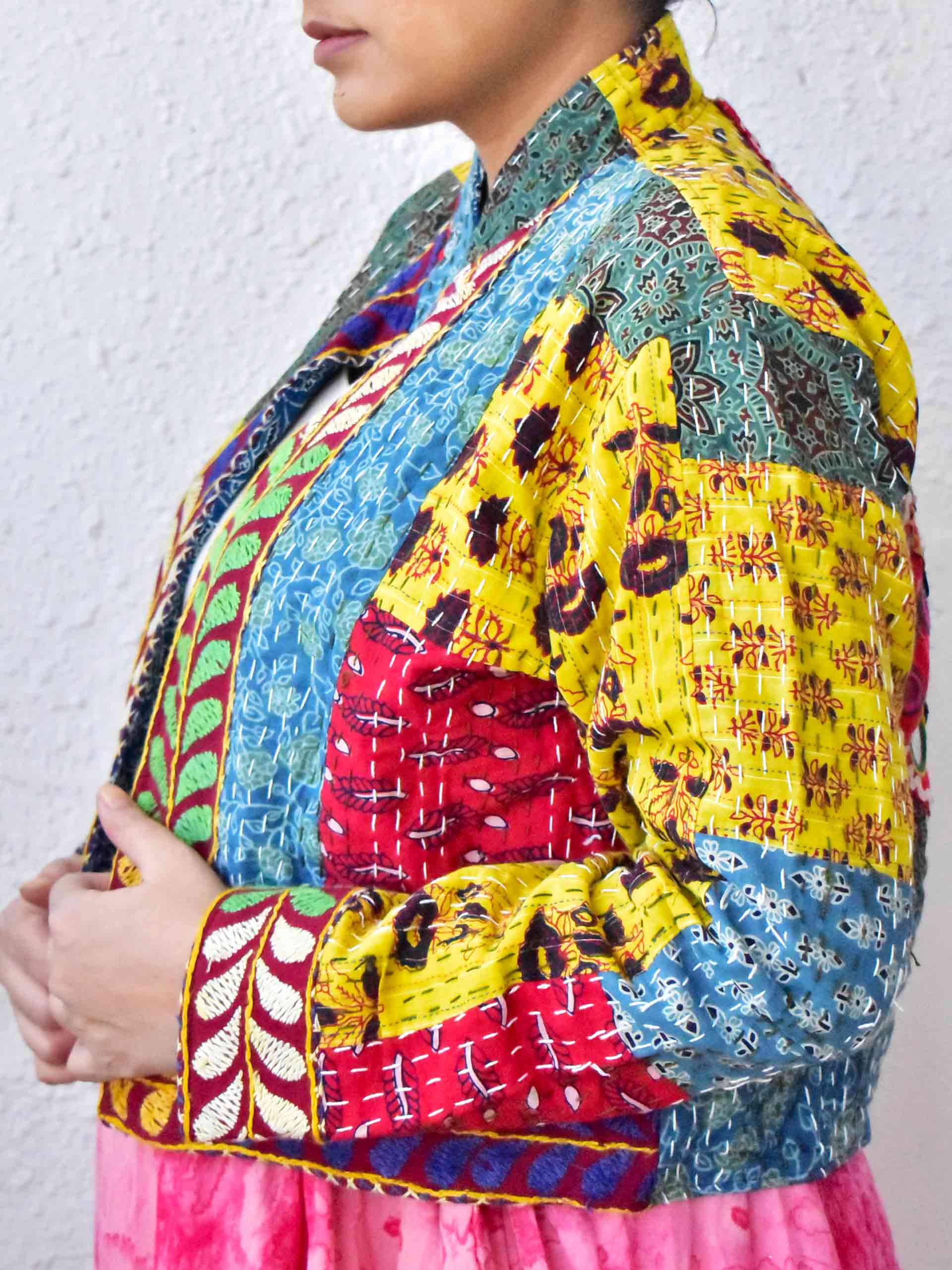 gulal - hand embroidered patchwork Reversible jacket