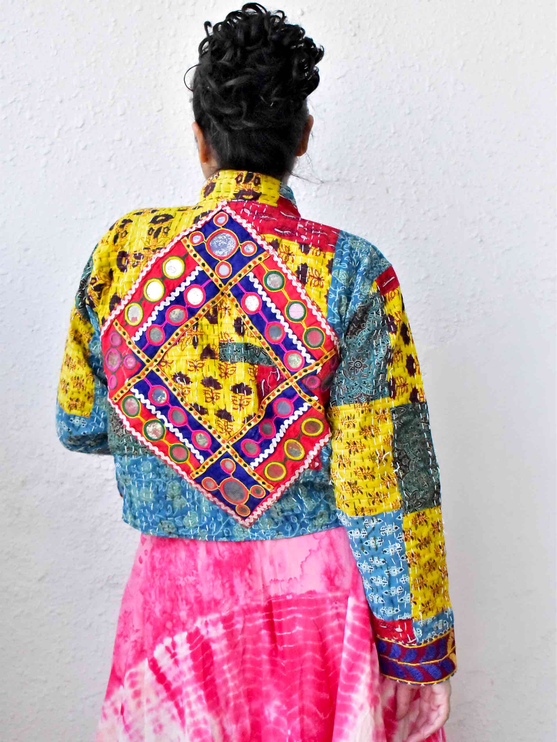 gulal - hand embroidered patchwork Reversible jacket