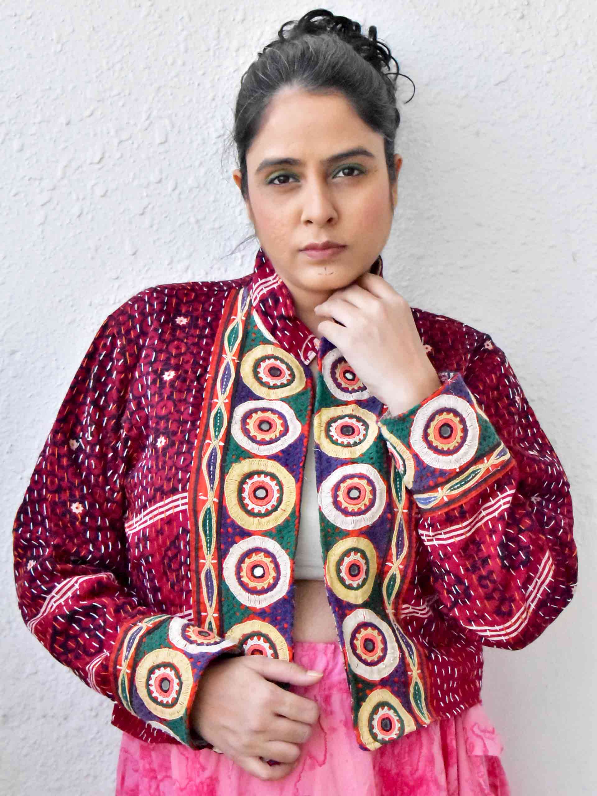 Mosiki - hand embroidered Reversible jacket