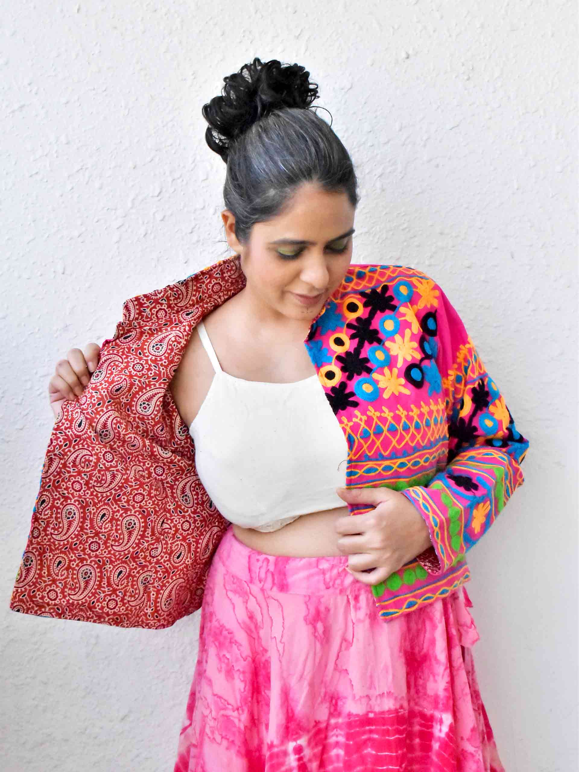 gulrez - hand embroidered Reversible jacket