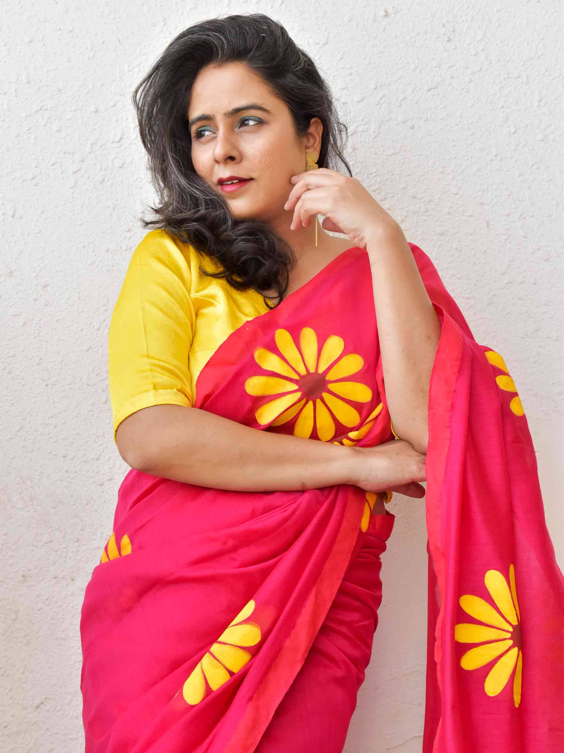 handpainted saree
