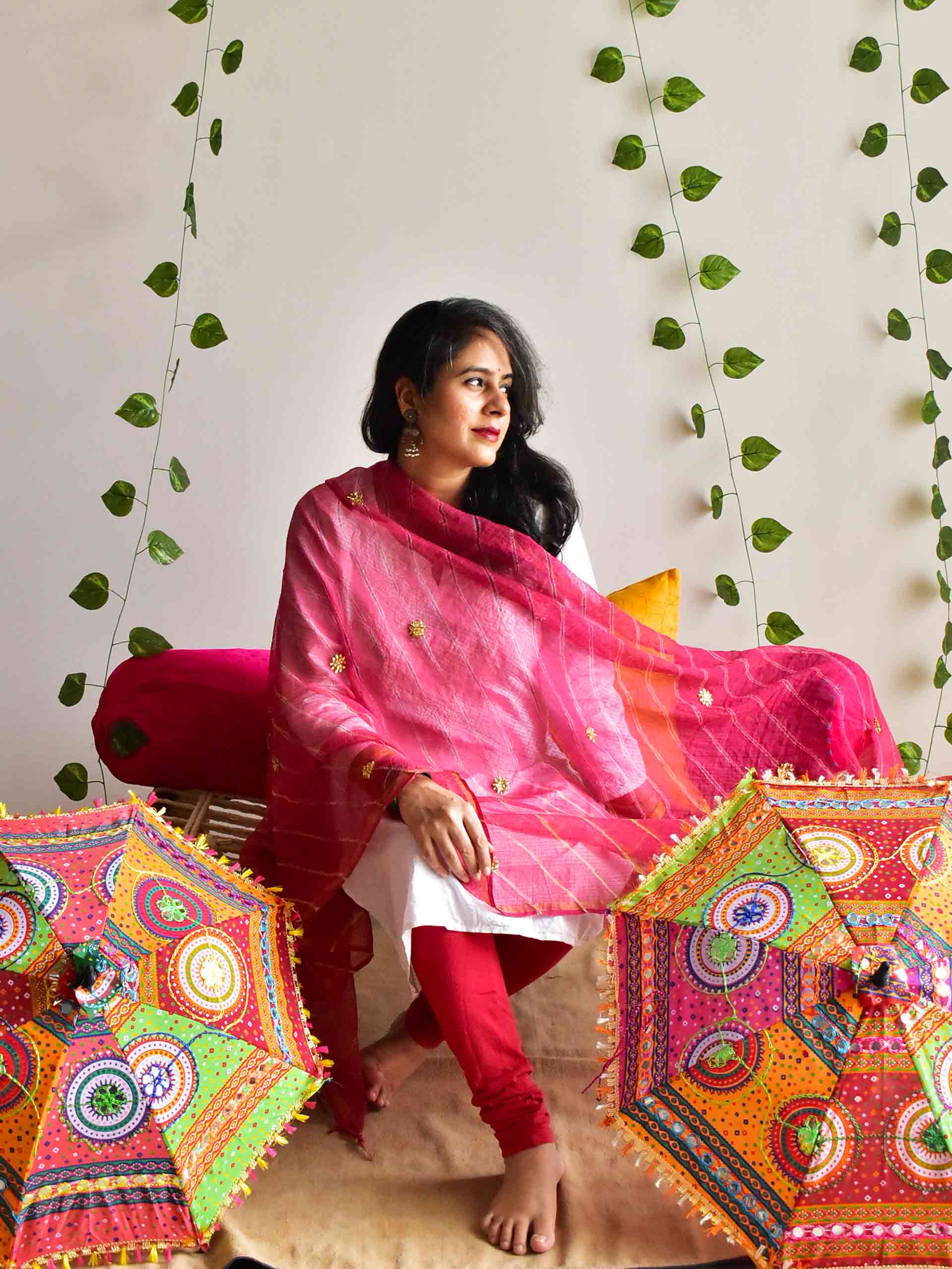 Bindiya - leheriya sequin Kota Doria Dupatta