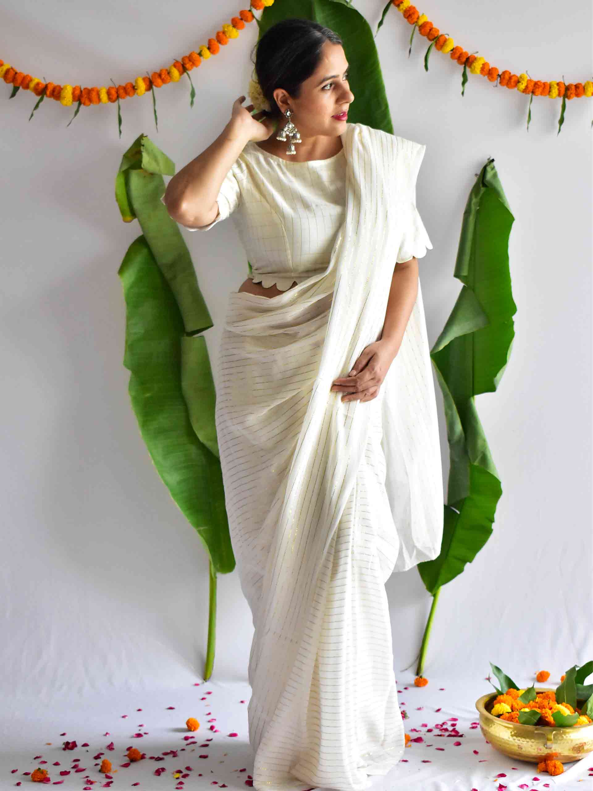 Puikali - Georgette Jacquard saree