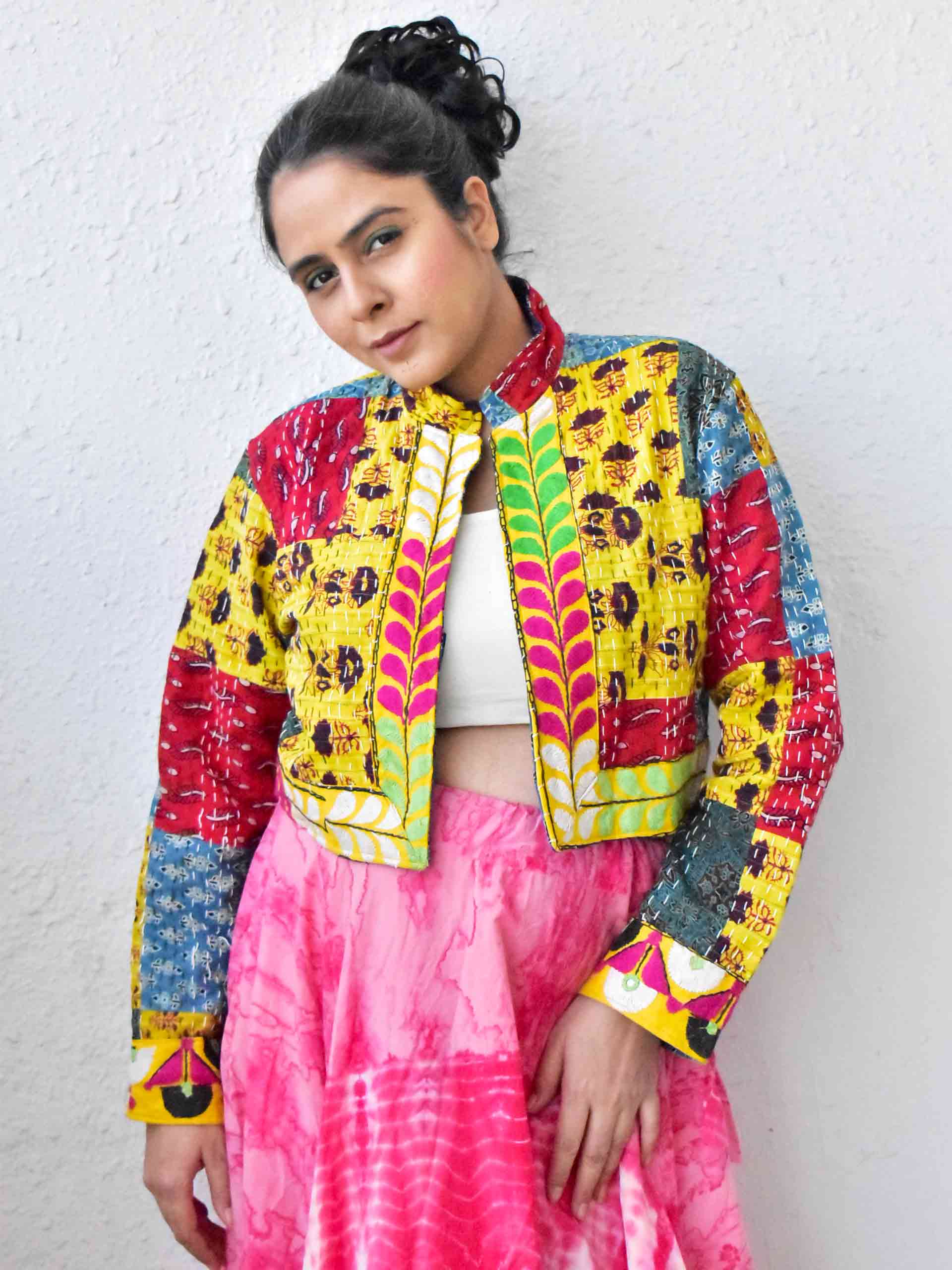 Payal - hand embroidered patchwork Reversible jacket