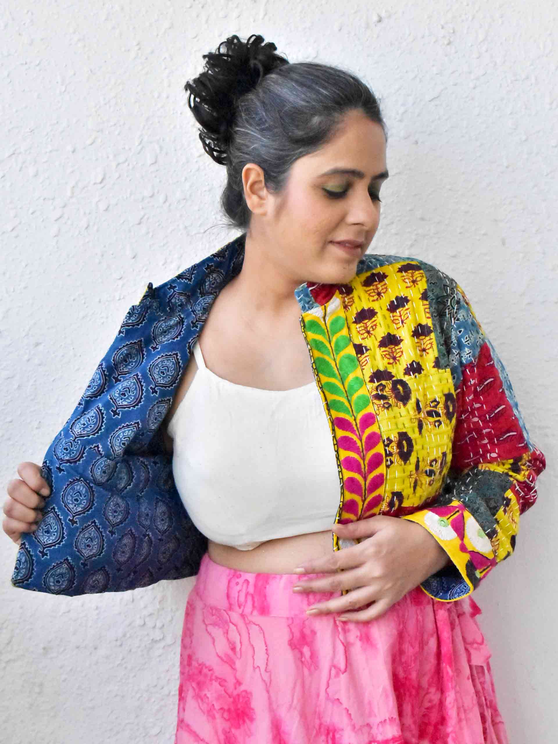 Payal - hand embroidered patchwork Reversible jacket