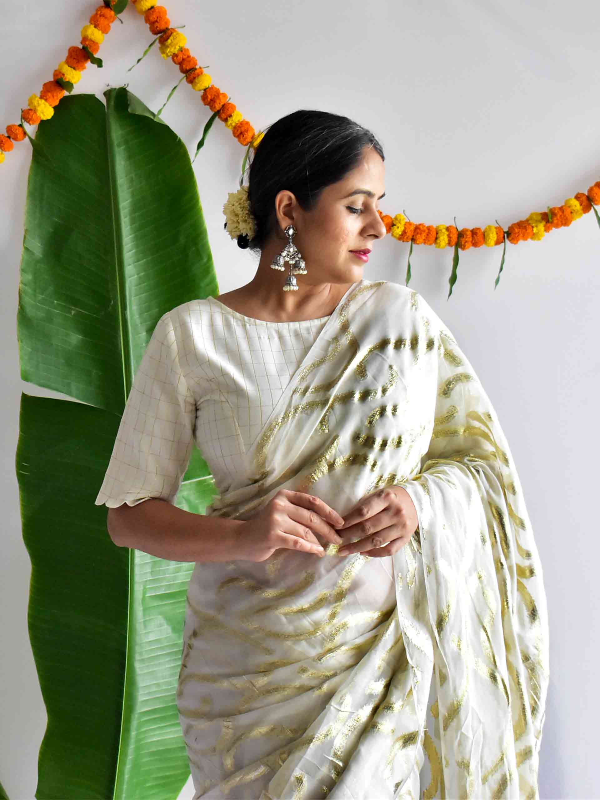 Thrikkarkara- Georgette Jacquard saree