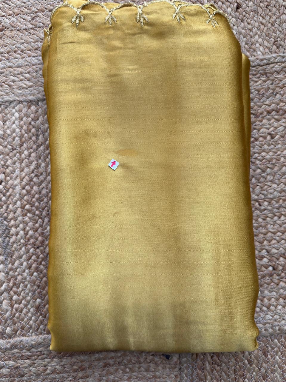 UD025 - Golden - Mashru Silk saree