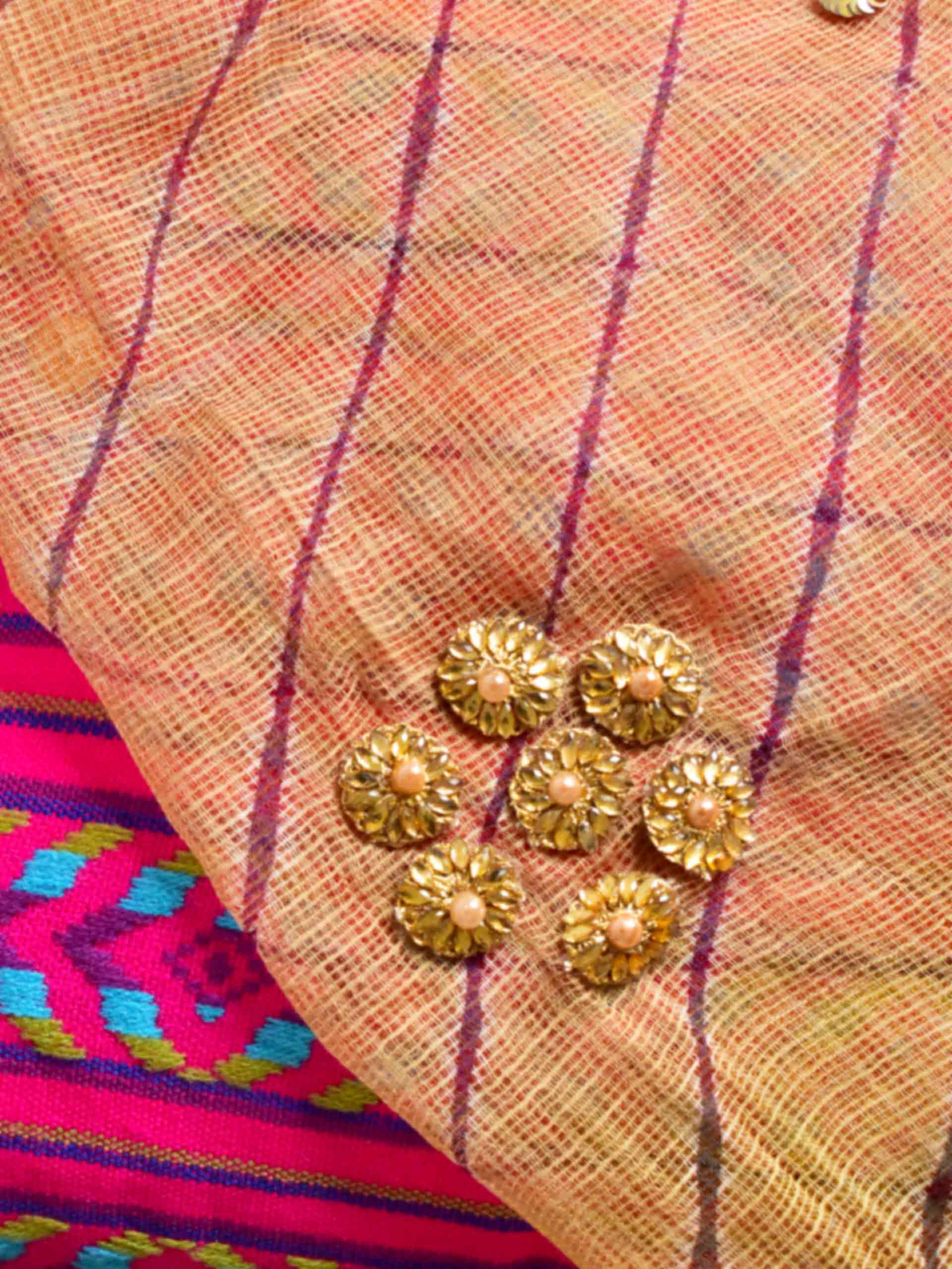 Ghewar - dual shaded leheriya sequin Kota Doria Dupatta