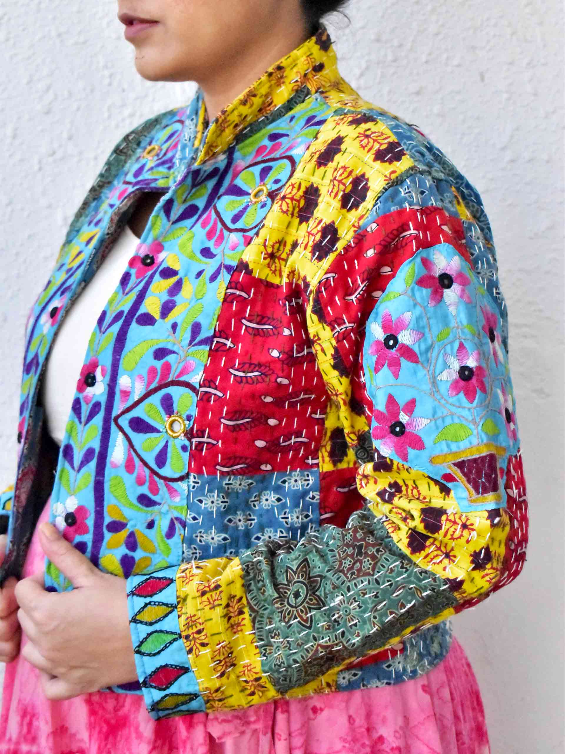 Banjaran - hand embroidered patchwork Reversible jacket
