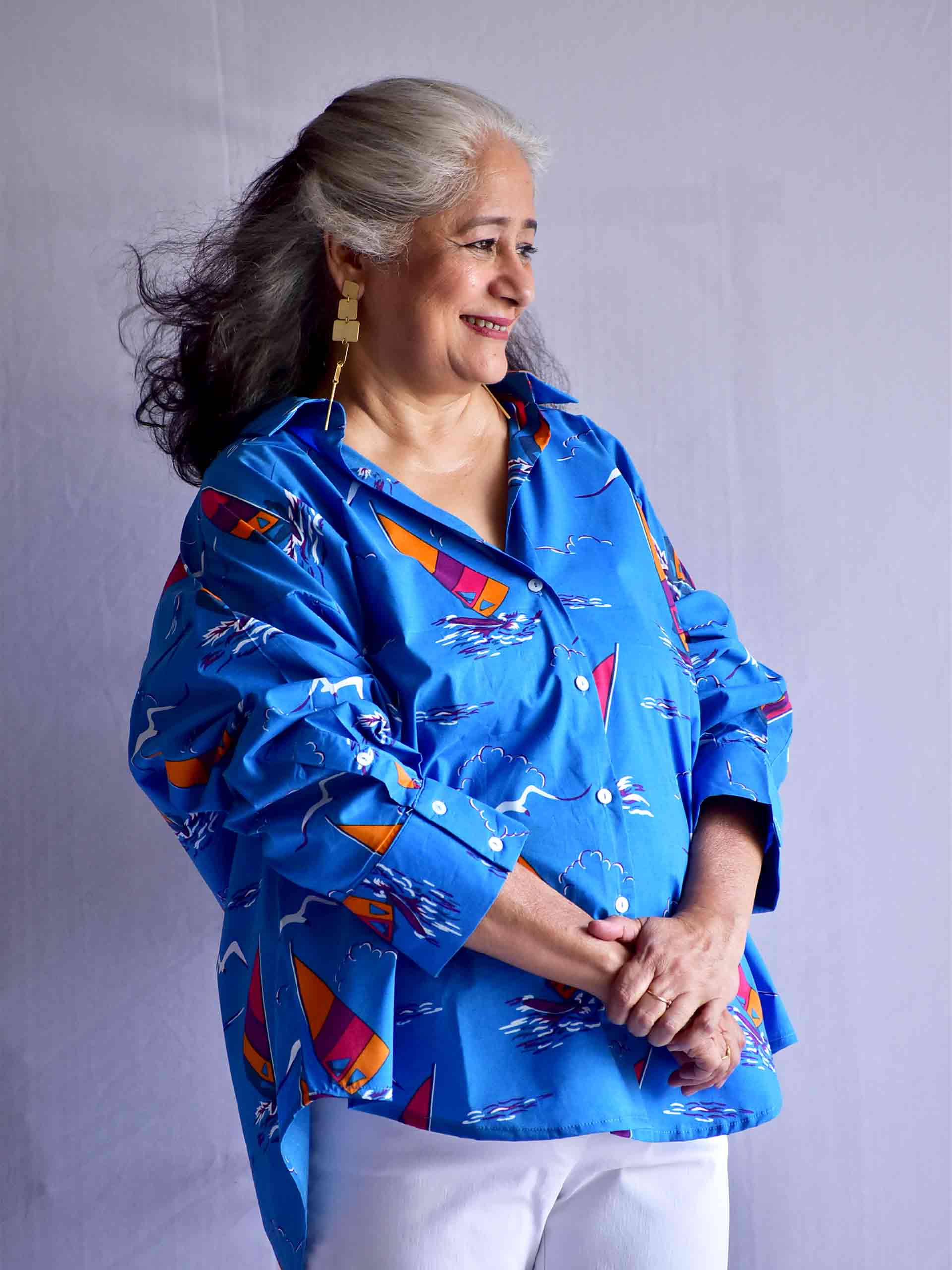 Macaws - Printed Cotton oversized Shirt