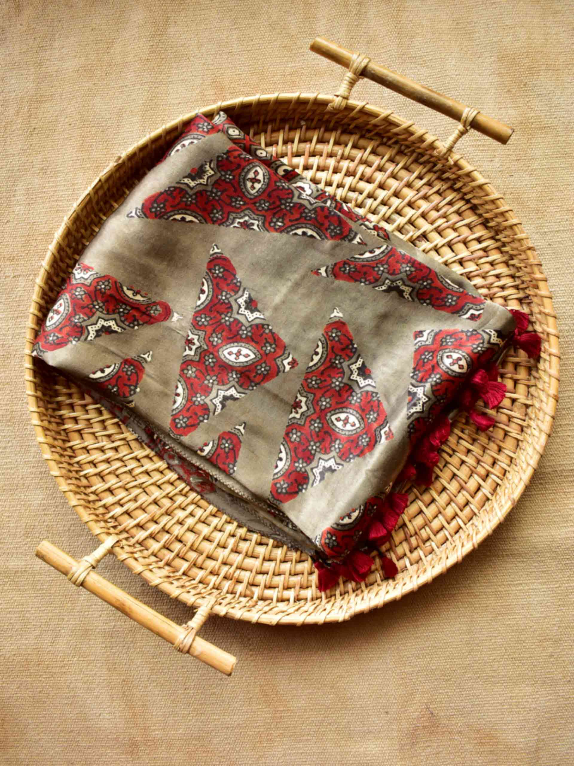Kathai - Ajrakh Mashru silk dupatta