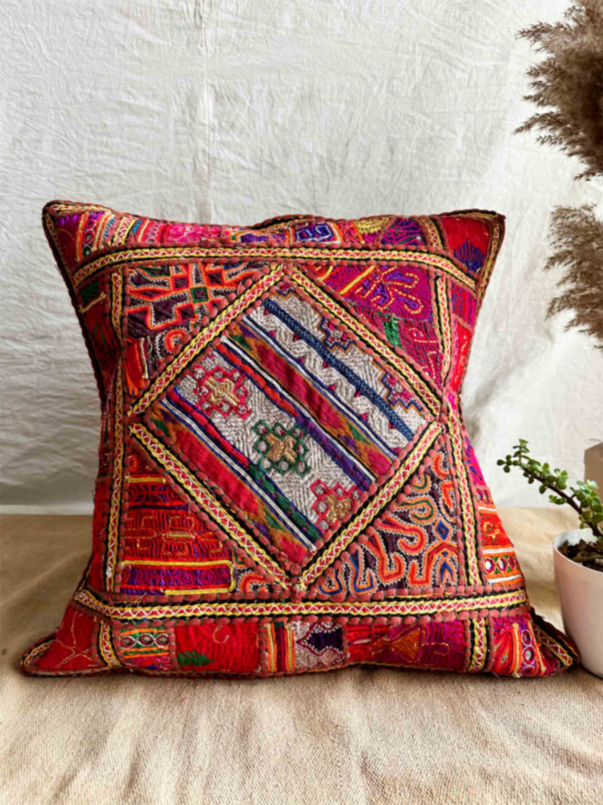Jalaj - hand embroidered cushion cover 18X18