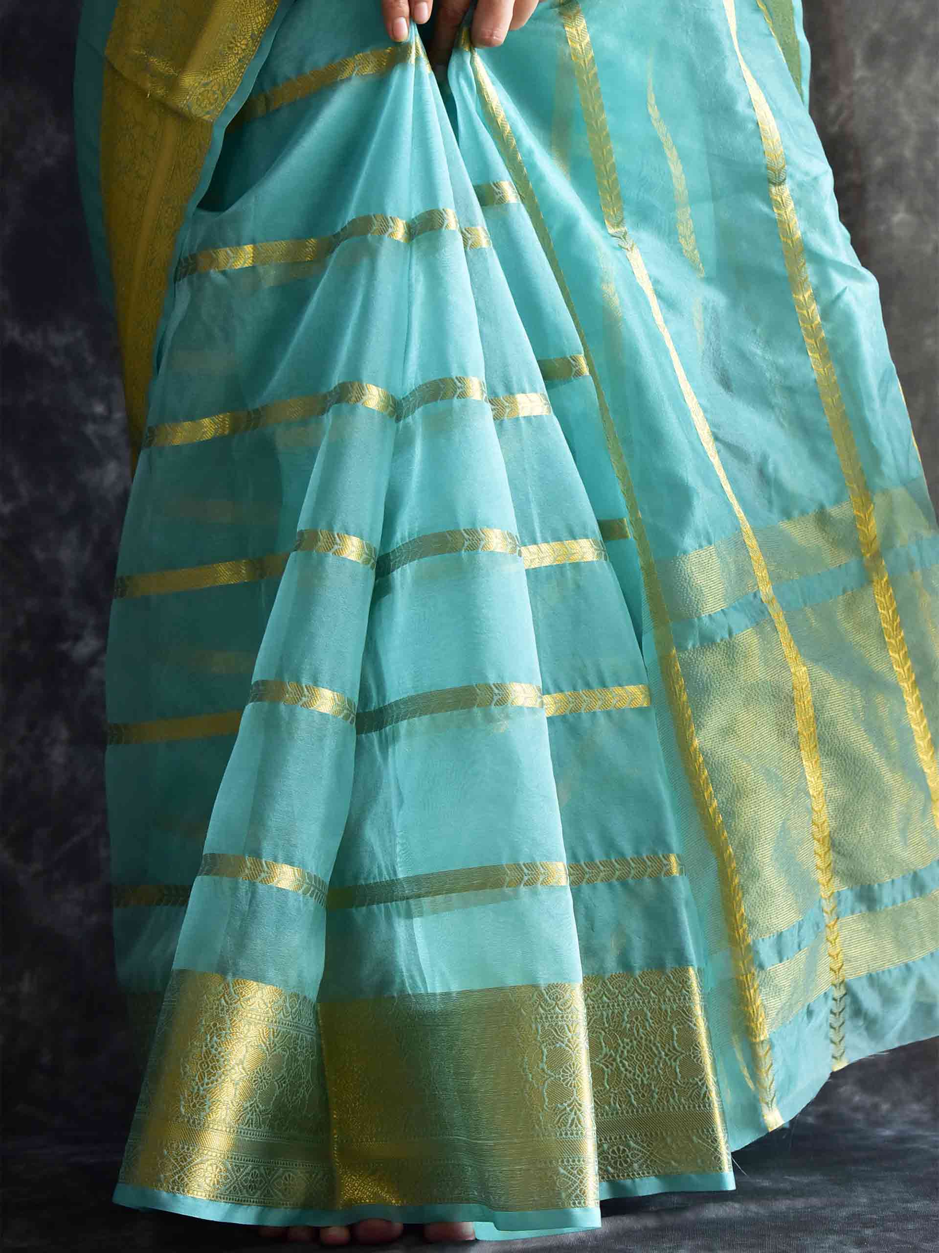 Light Sky Blue - silk saree