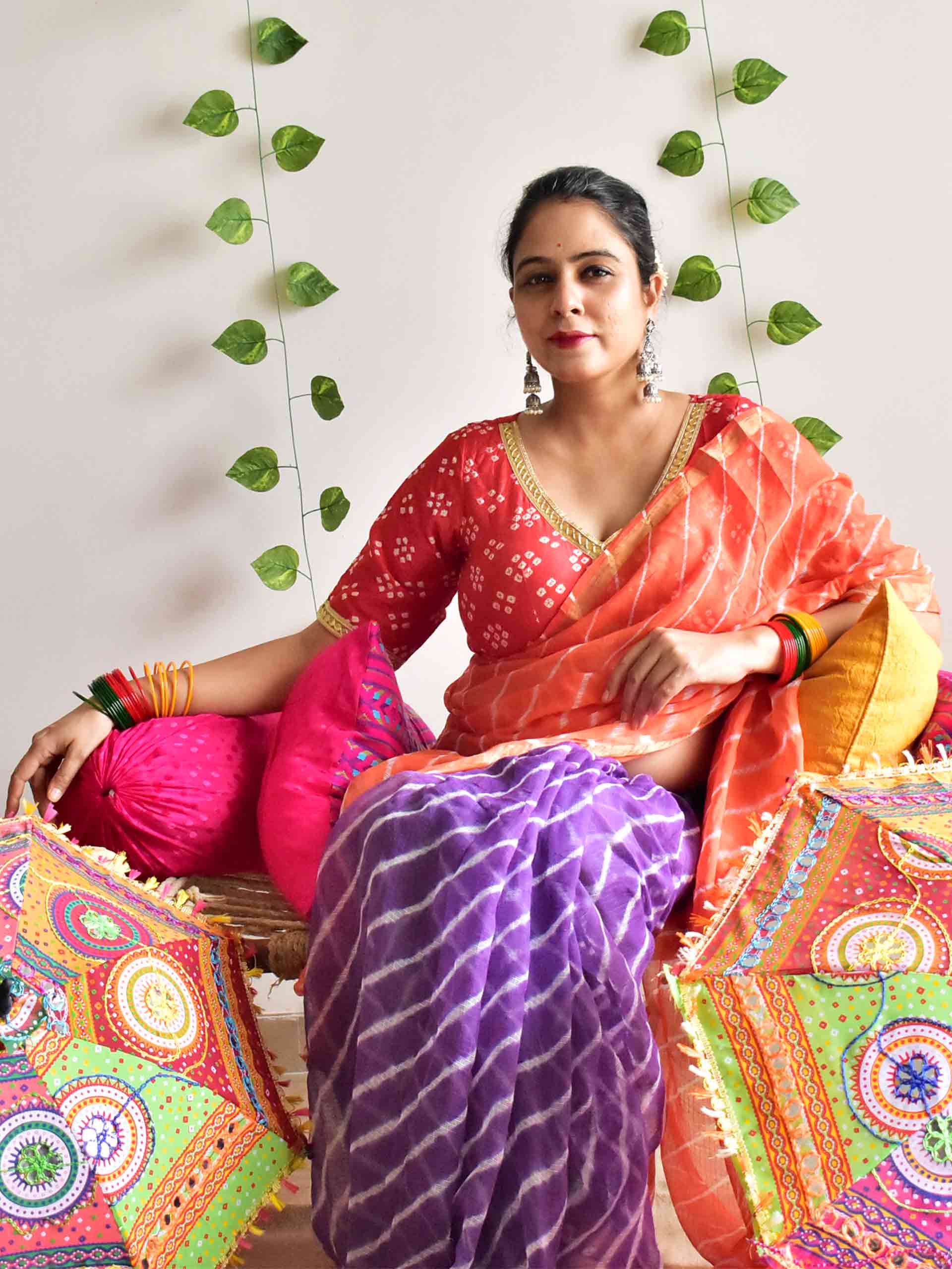 Hartalika - dual shaded leheriya Kota Saree