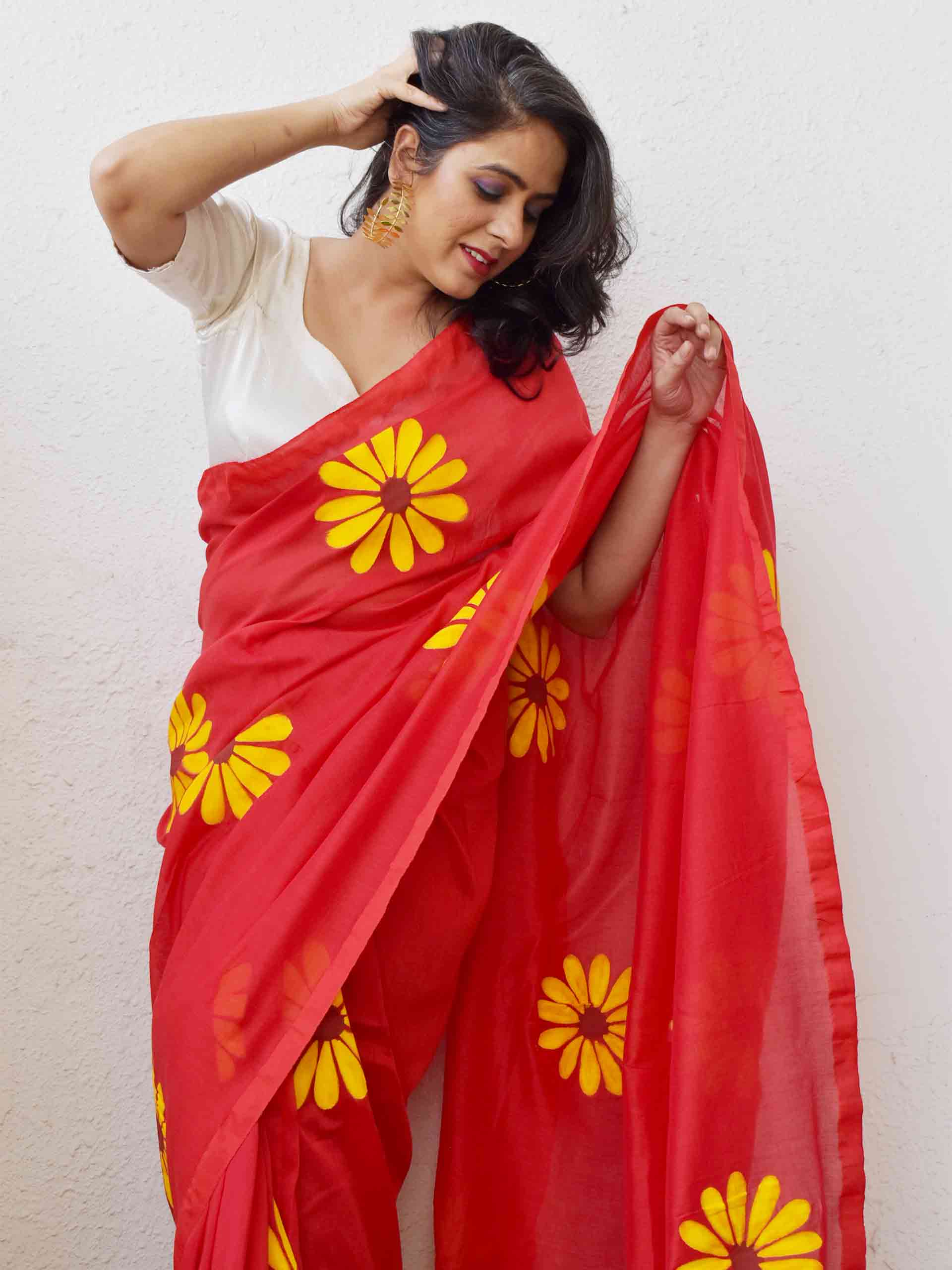 Buy handpainted saree Online