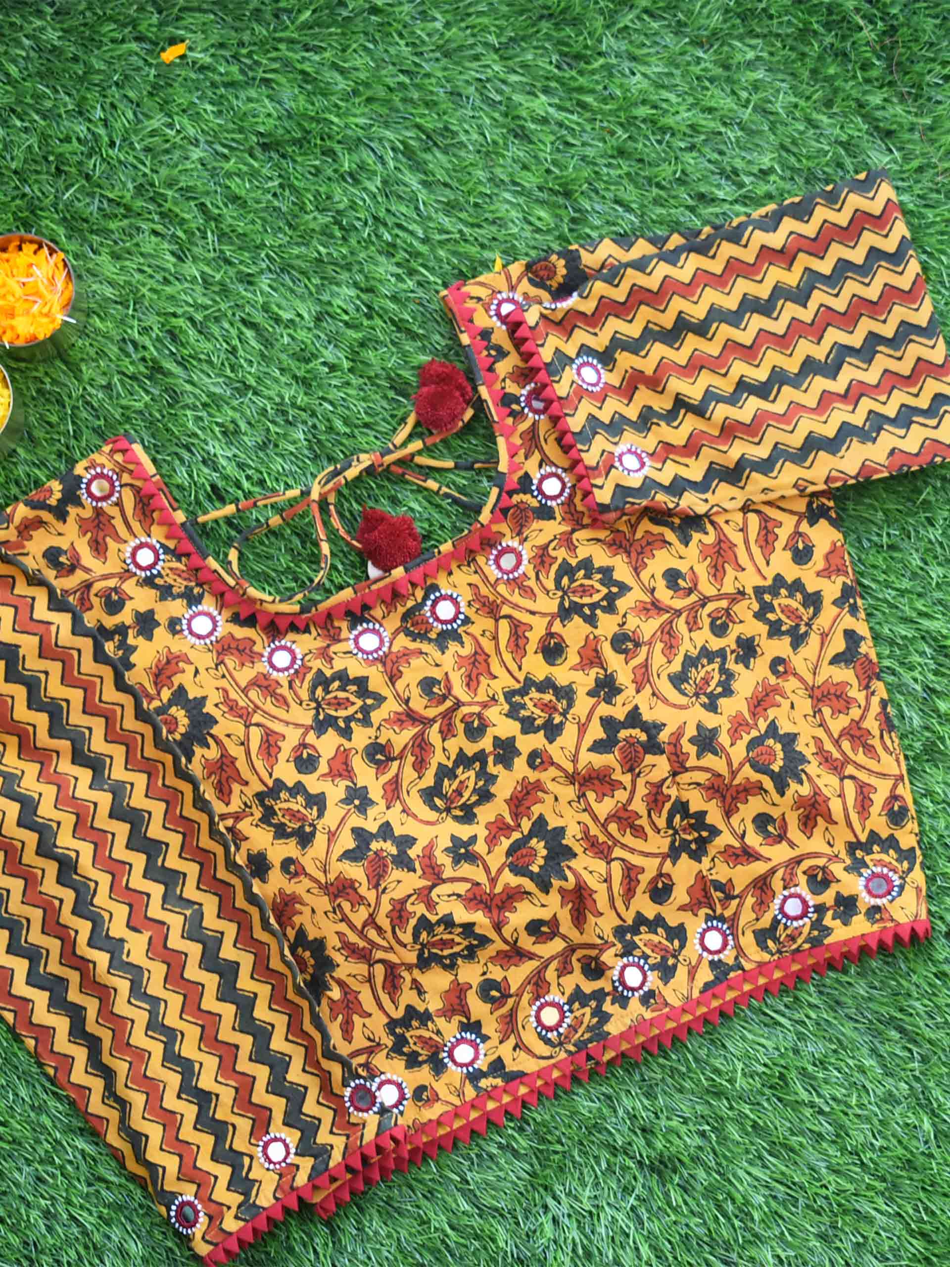 Kutch mirror work blouse