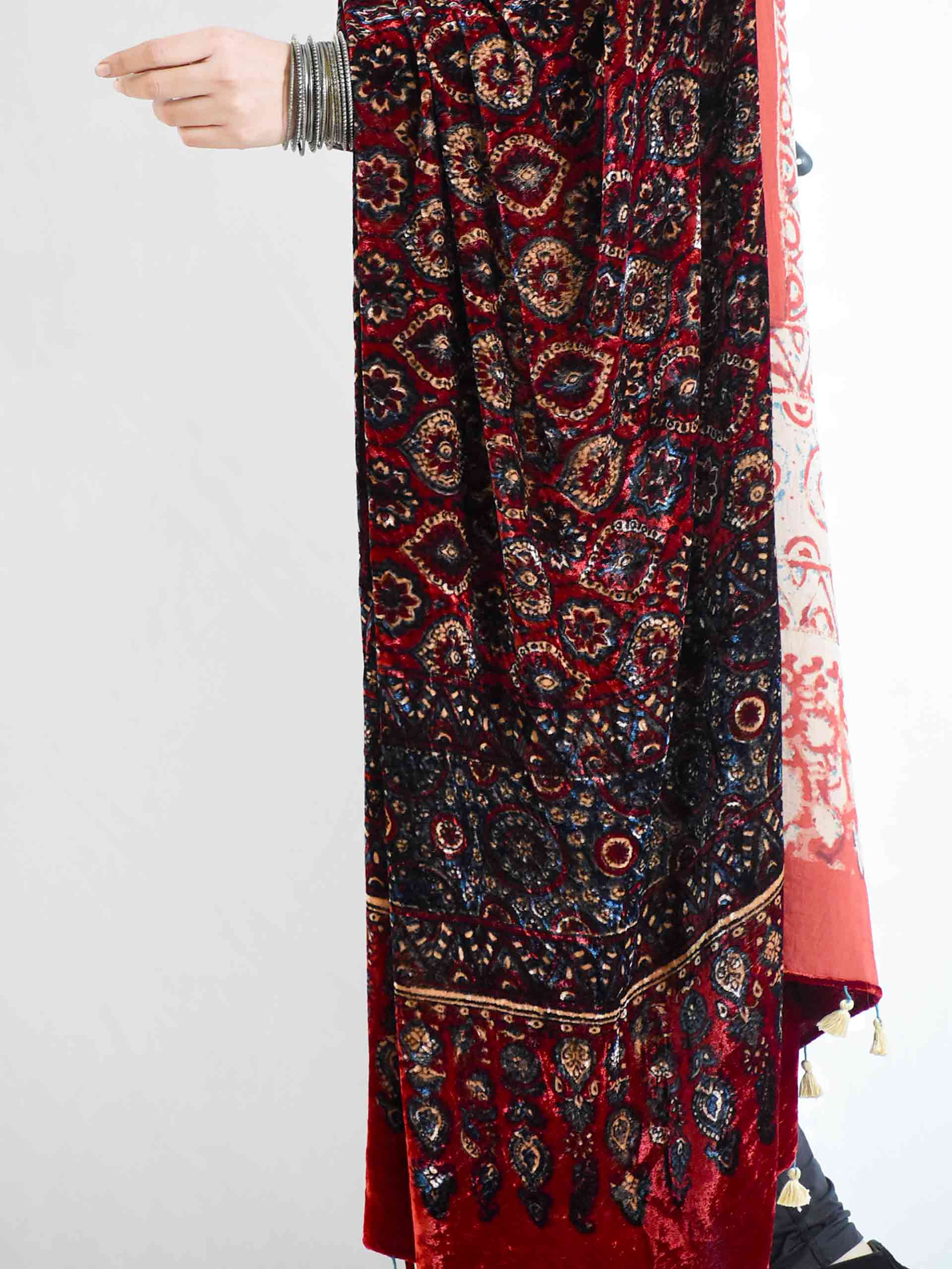 Buy Ajrakh Silk Velvet Dupatta Online