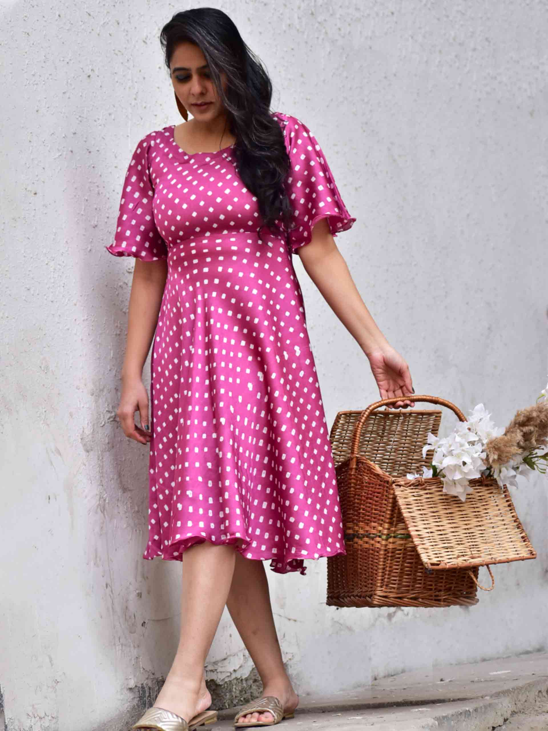 bandhani midi dress Dor