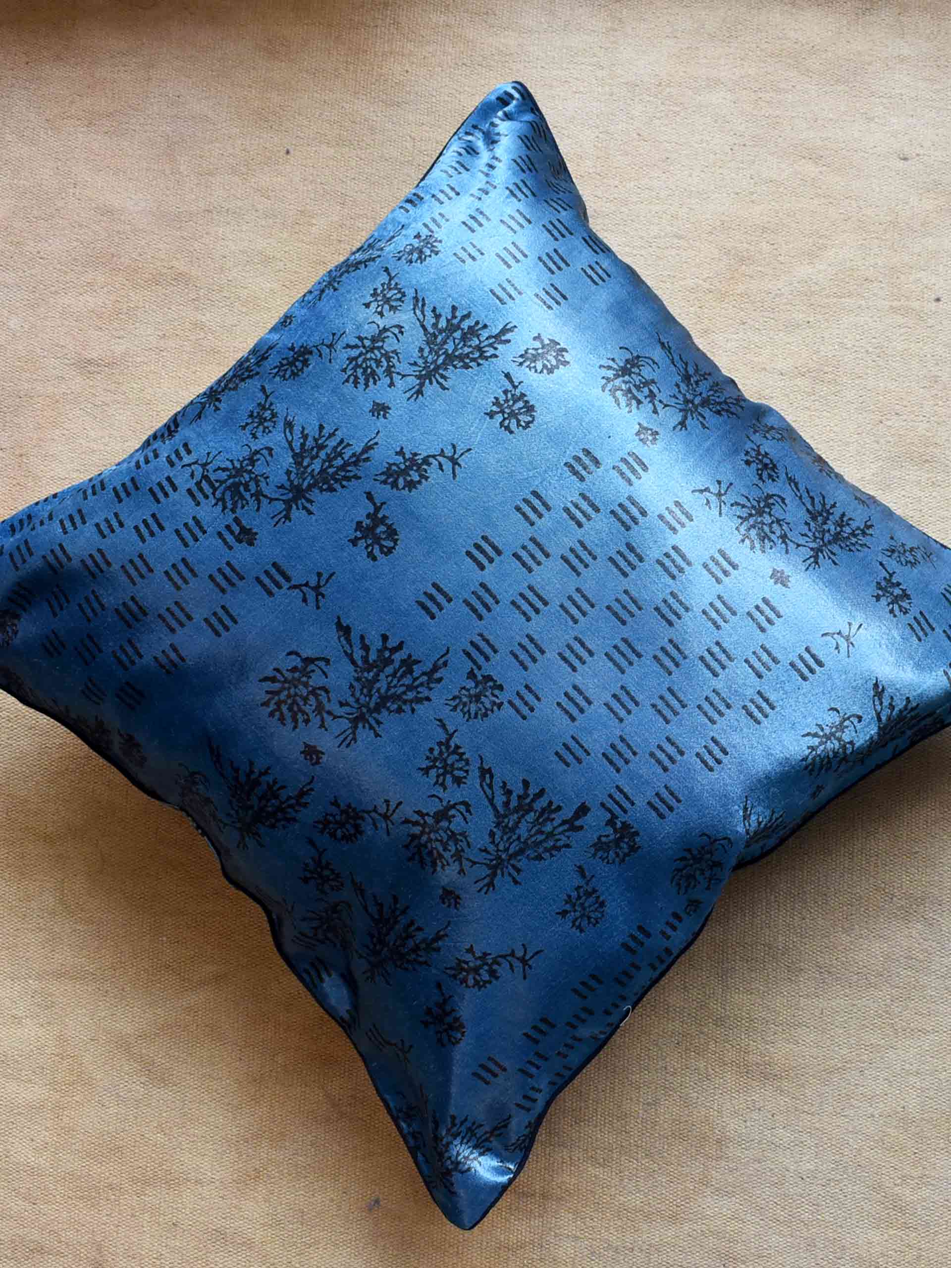 Buy Ajrakh Mashru Silk dual sided Cushion Cover Online