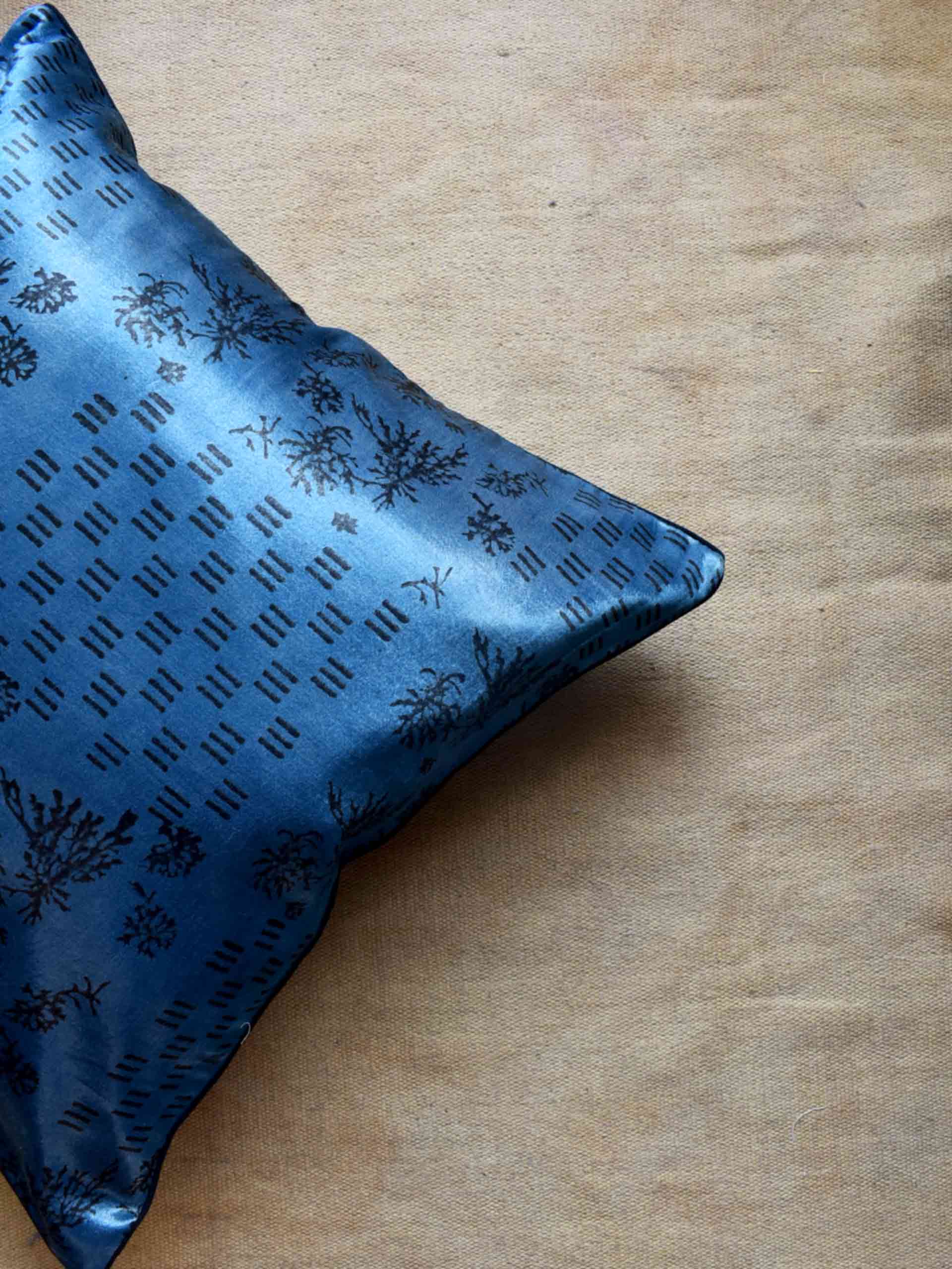 Buy Ajrakh Mashru Silk dual sided Cushion Cover Online