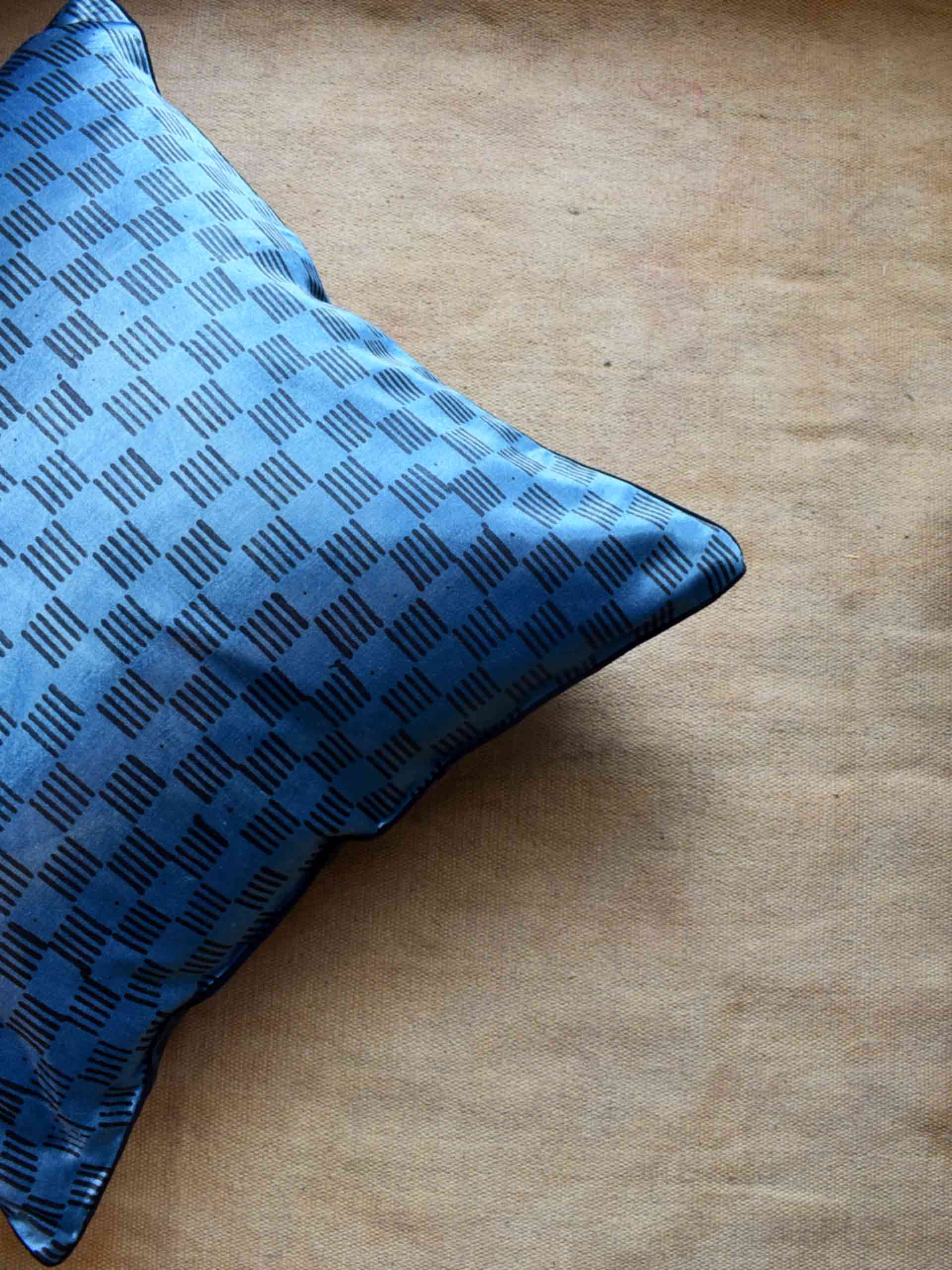 Buy Ajrakh Mashru Silk dual sided Cushion Cover Online