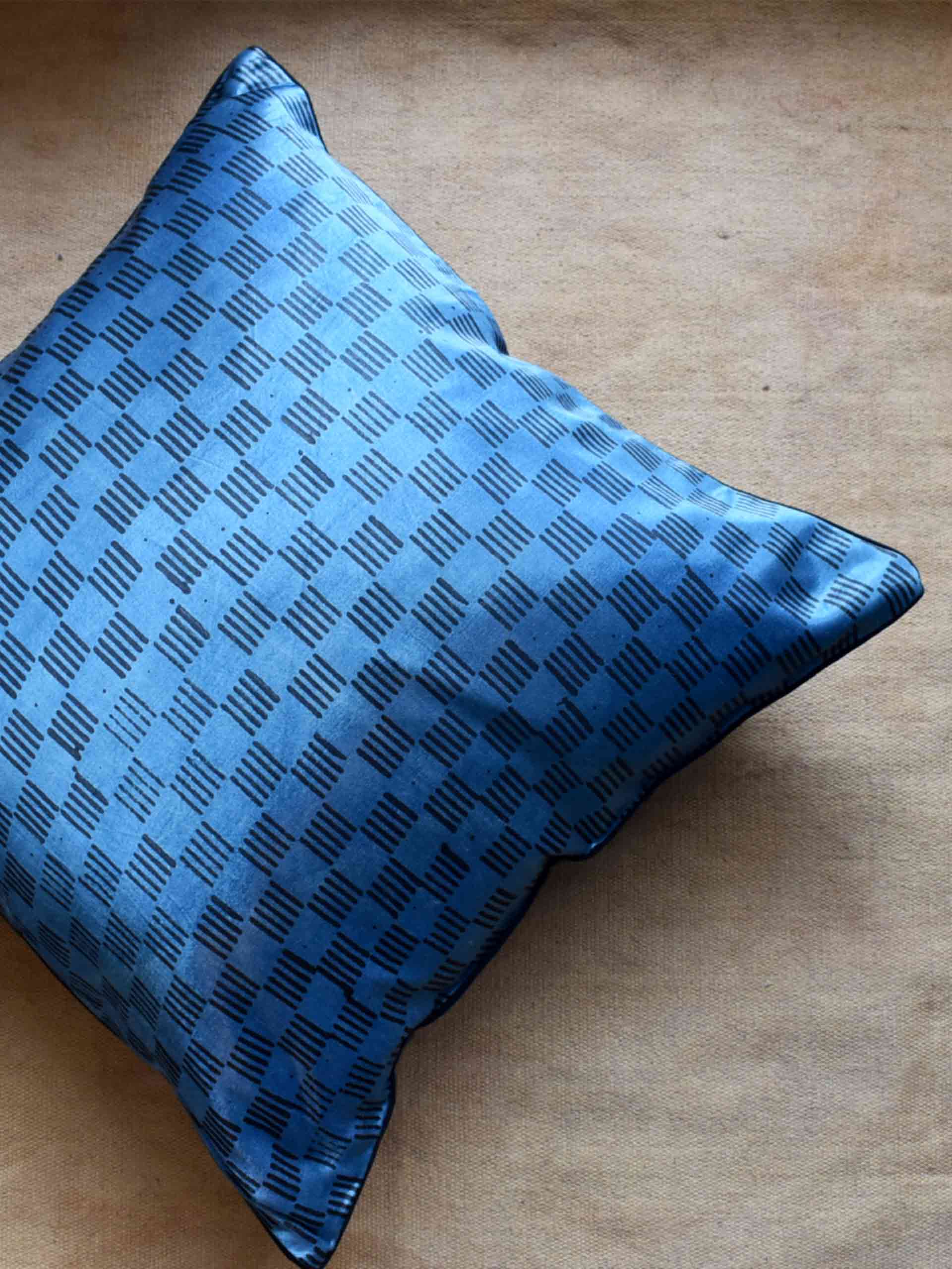 Buy Ajrakh Mashru Silk dual sided Cushion Cover Online