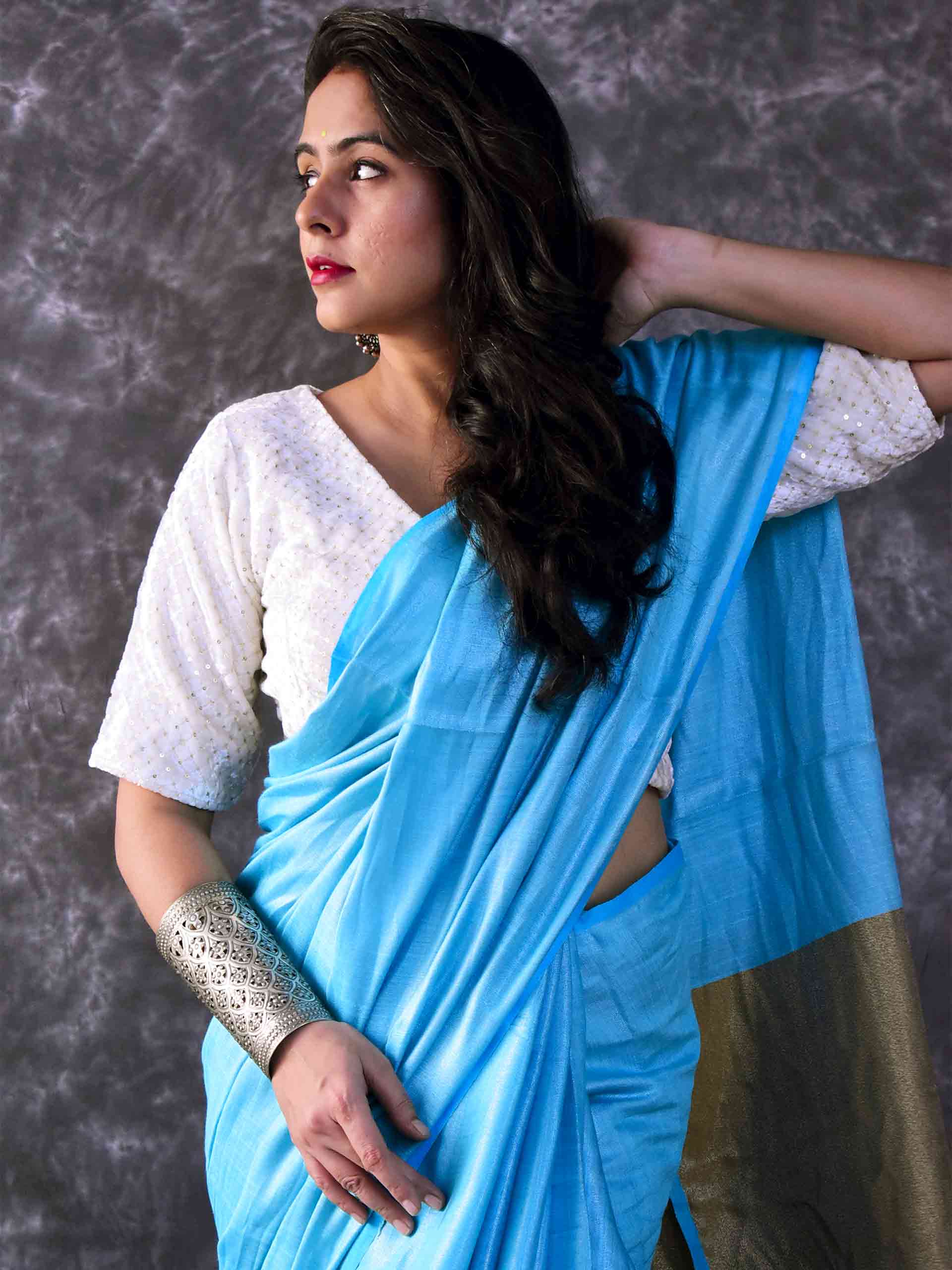 Samundar - Linen Tissue Saree