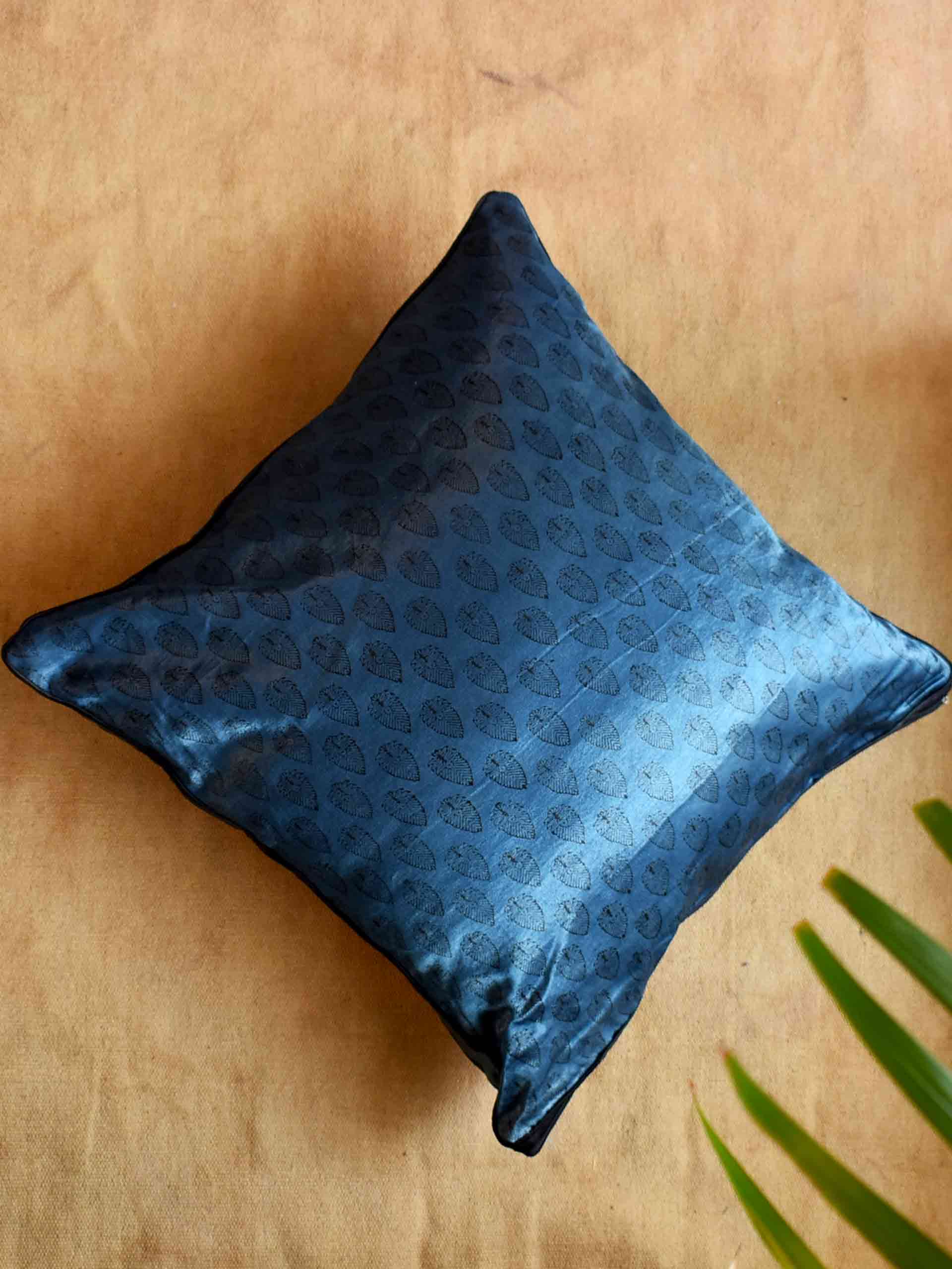 Ajrakh Mashru Silk dual sided Cushion Cover