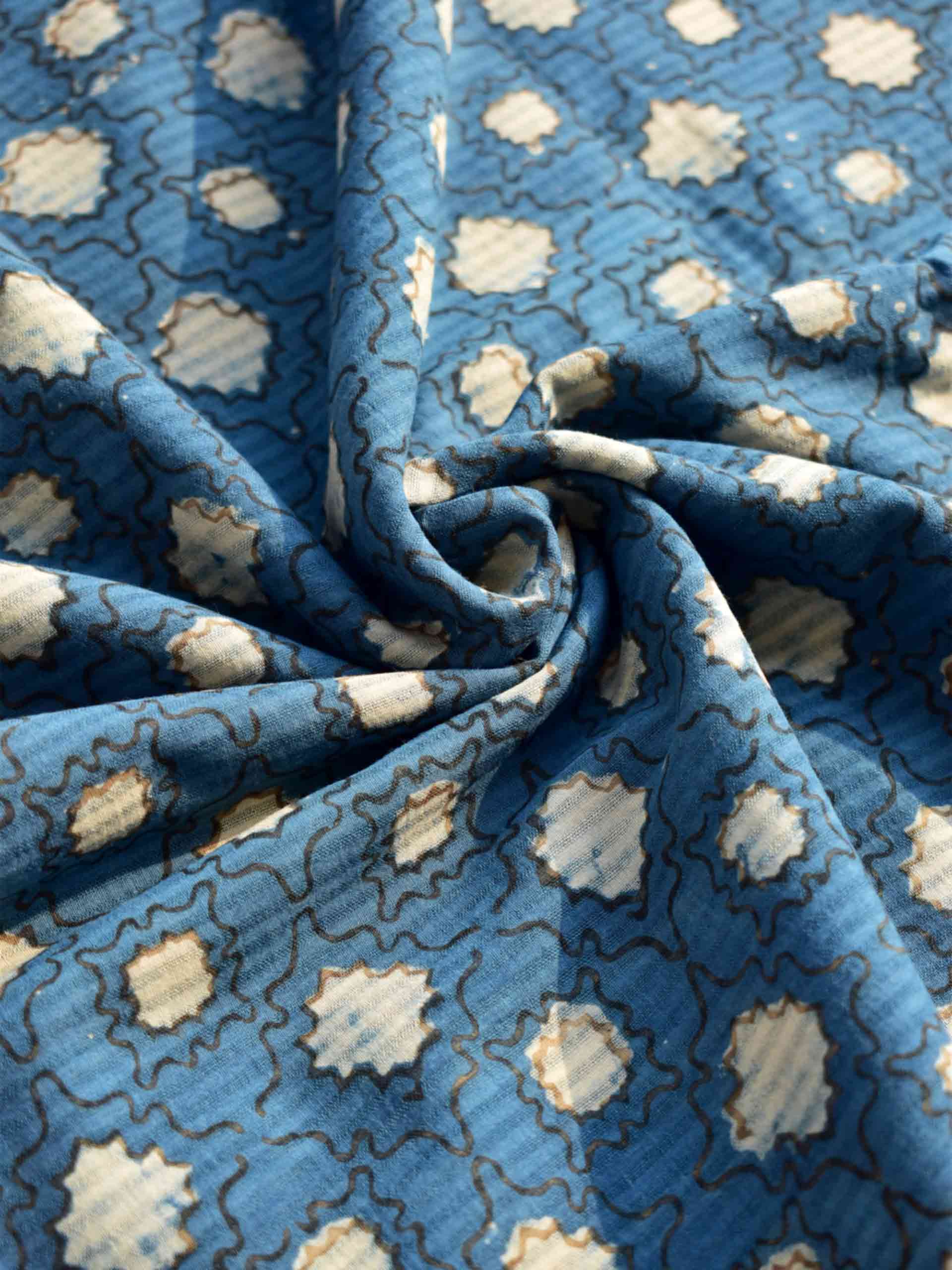 Cloud - hand block printed Cotton fabric 330 per meter