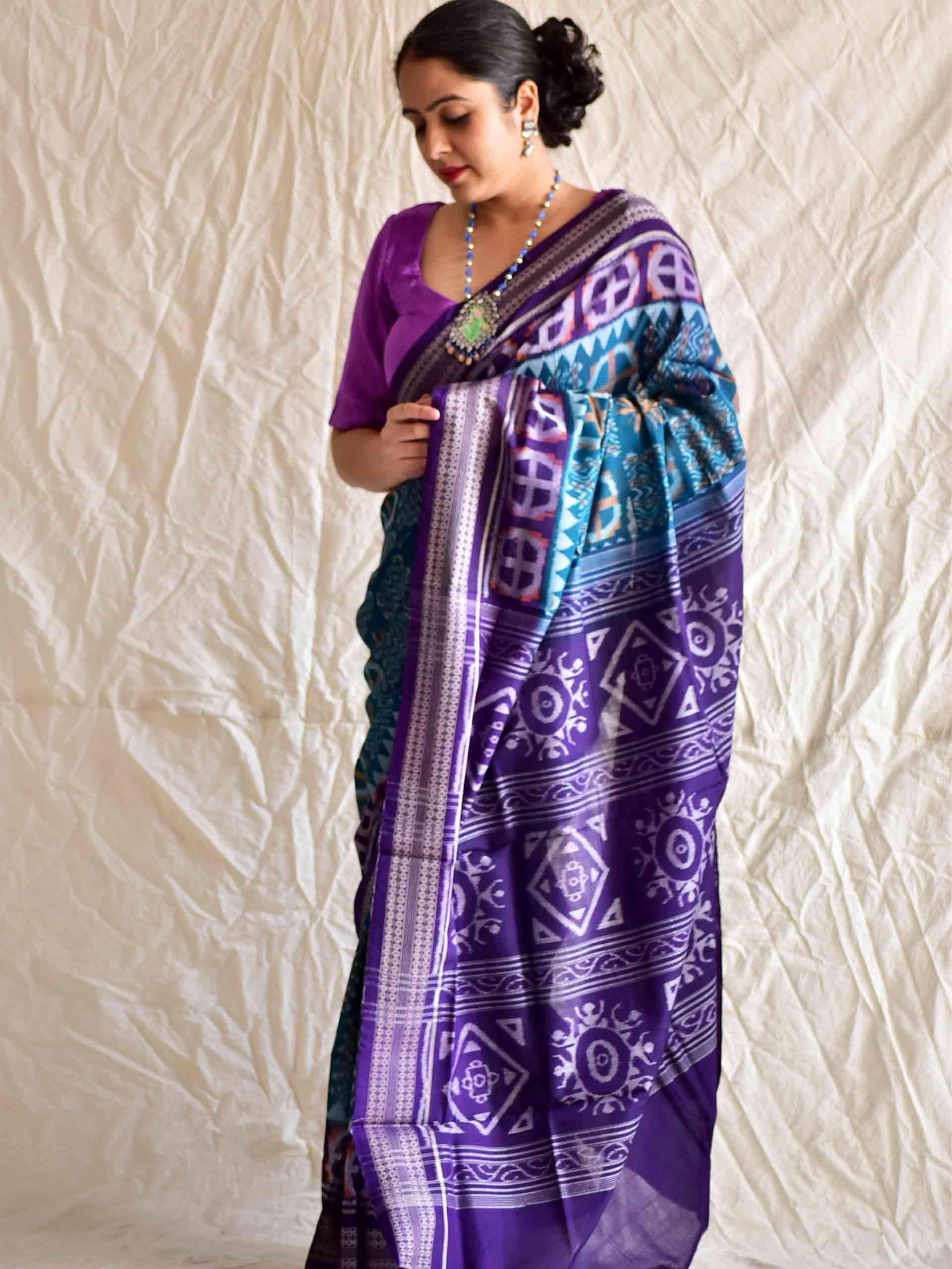 Handwoven ikat saree