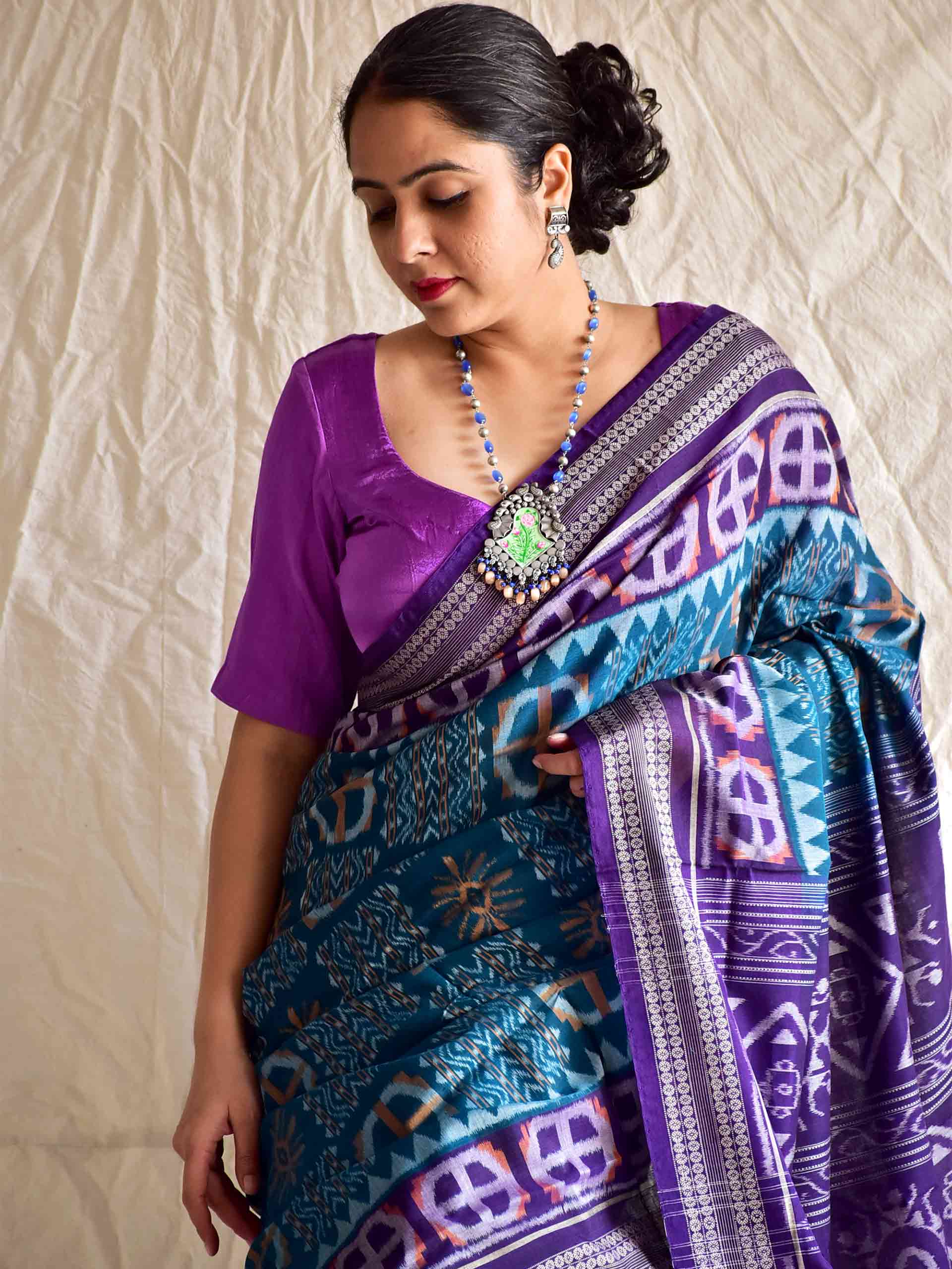 Handwoven ikat saree