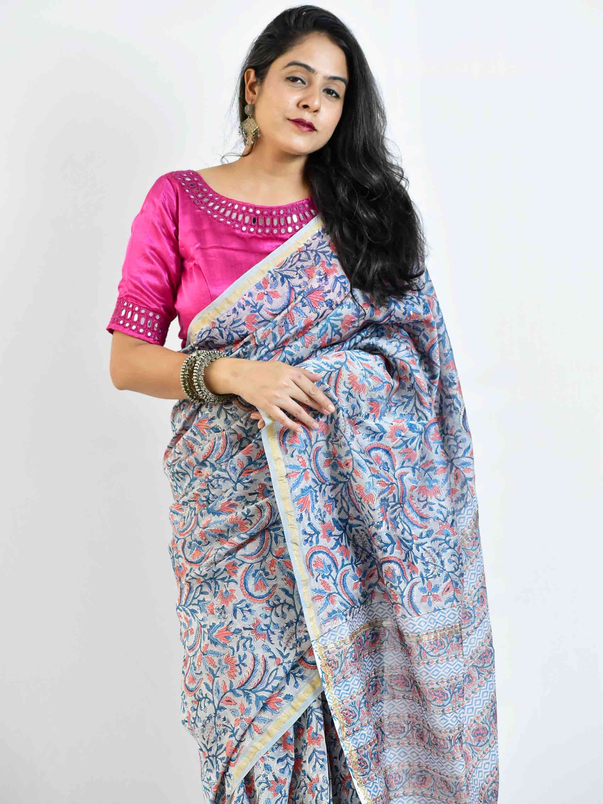 I feel love - Dabu Chanderi silk saree