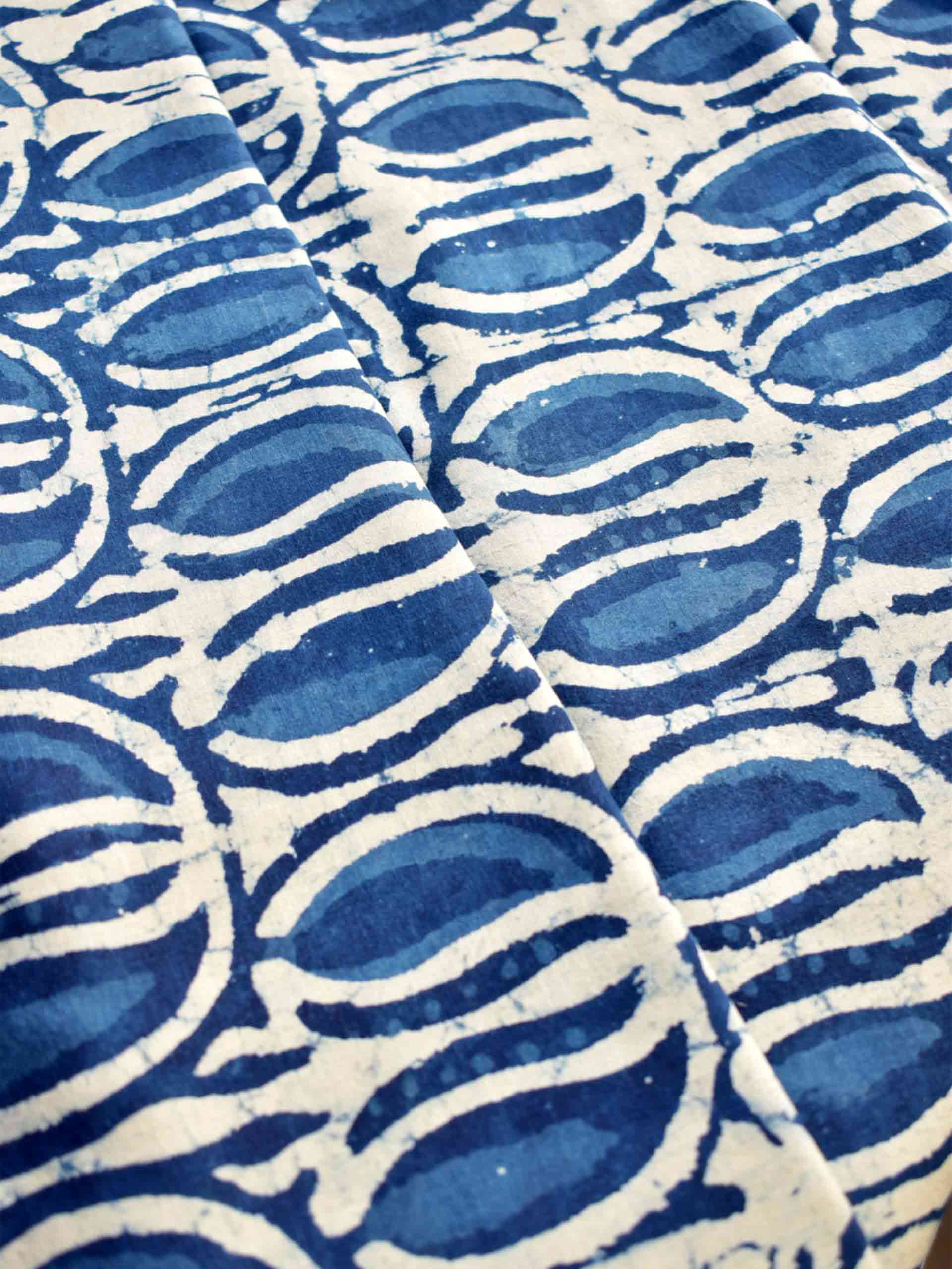 Blue ivy - hand block printed Cotton fabric 280 per meter