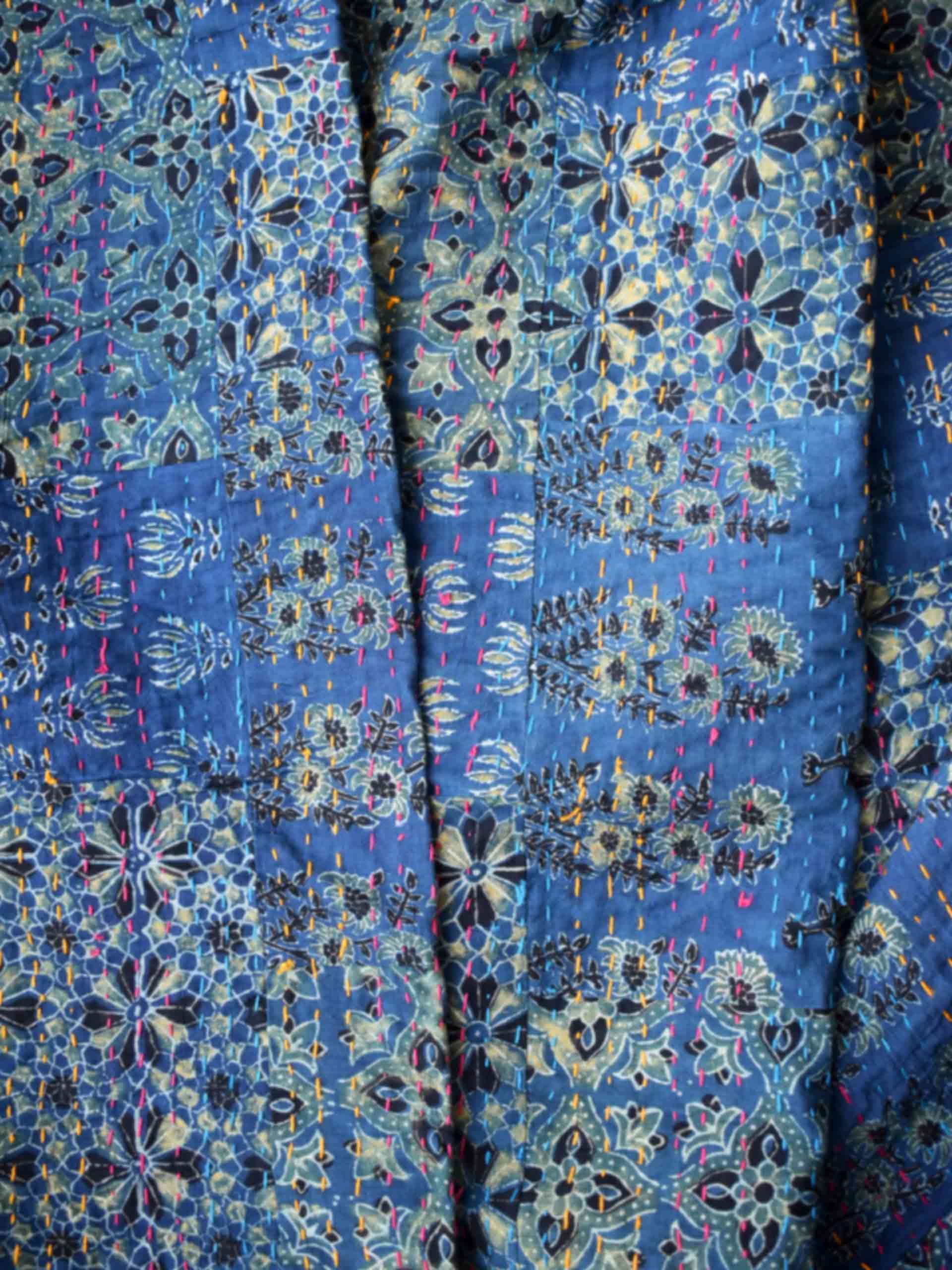 Flare - Ajrakh Patchwork kantha Bedcover