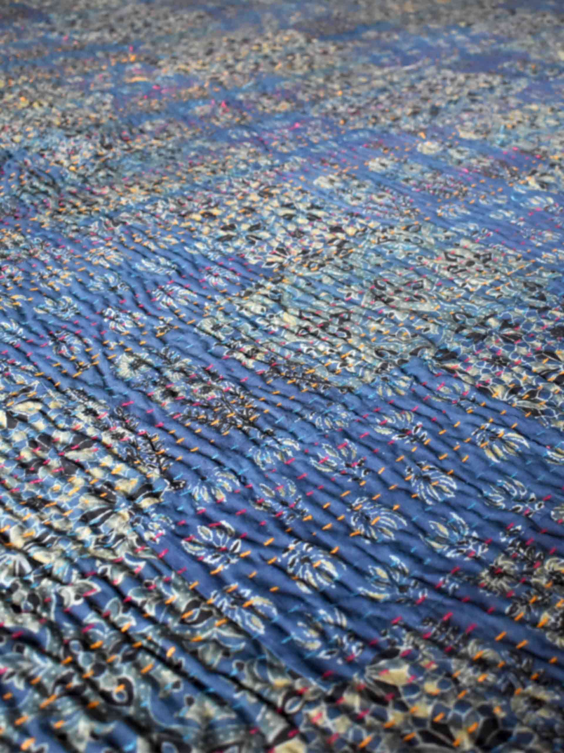 Flare - Ajrakh Patchwork kantha Bedcover