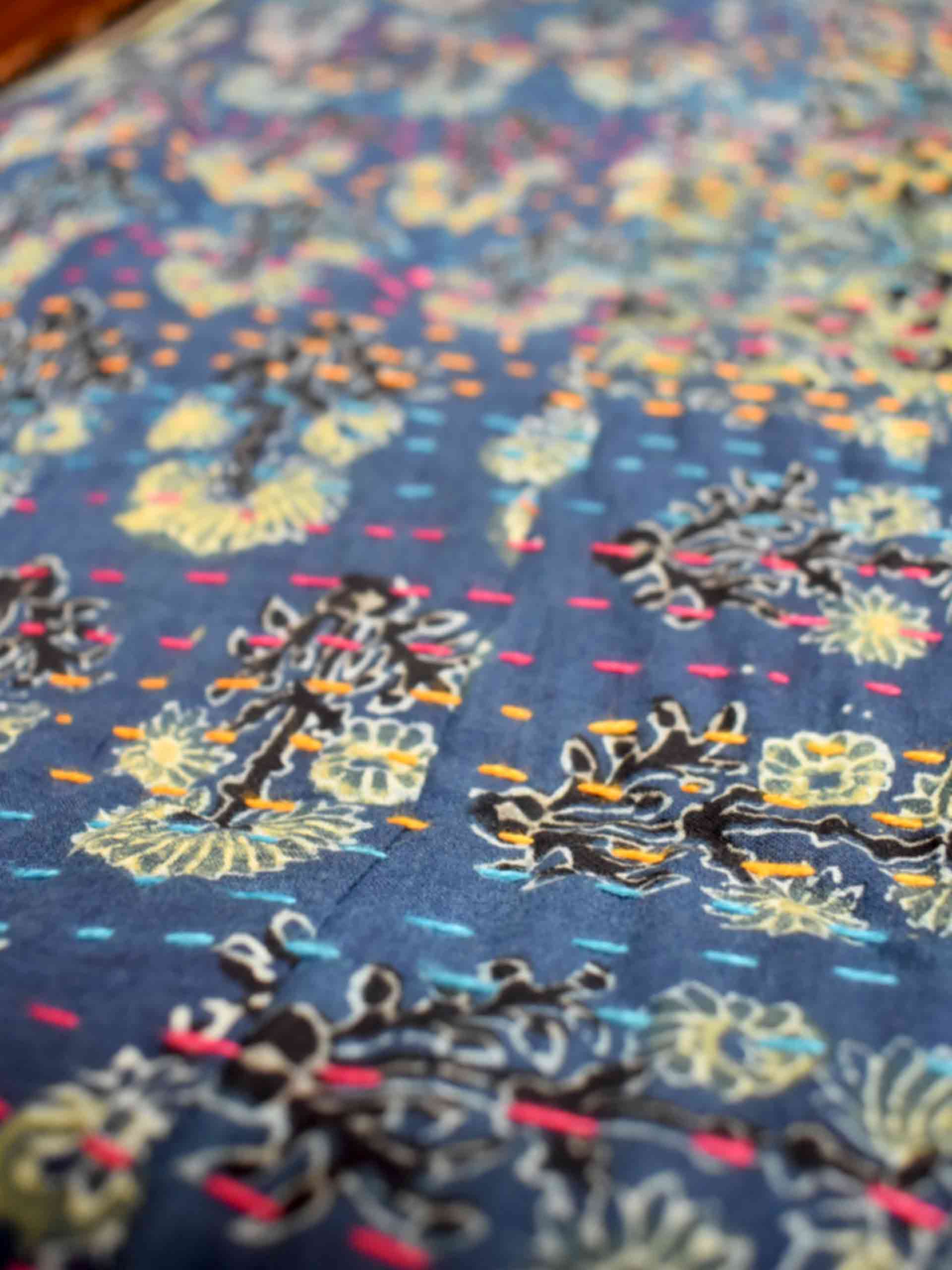 Flare - Ajrakh Patchwork kantha Bedcover