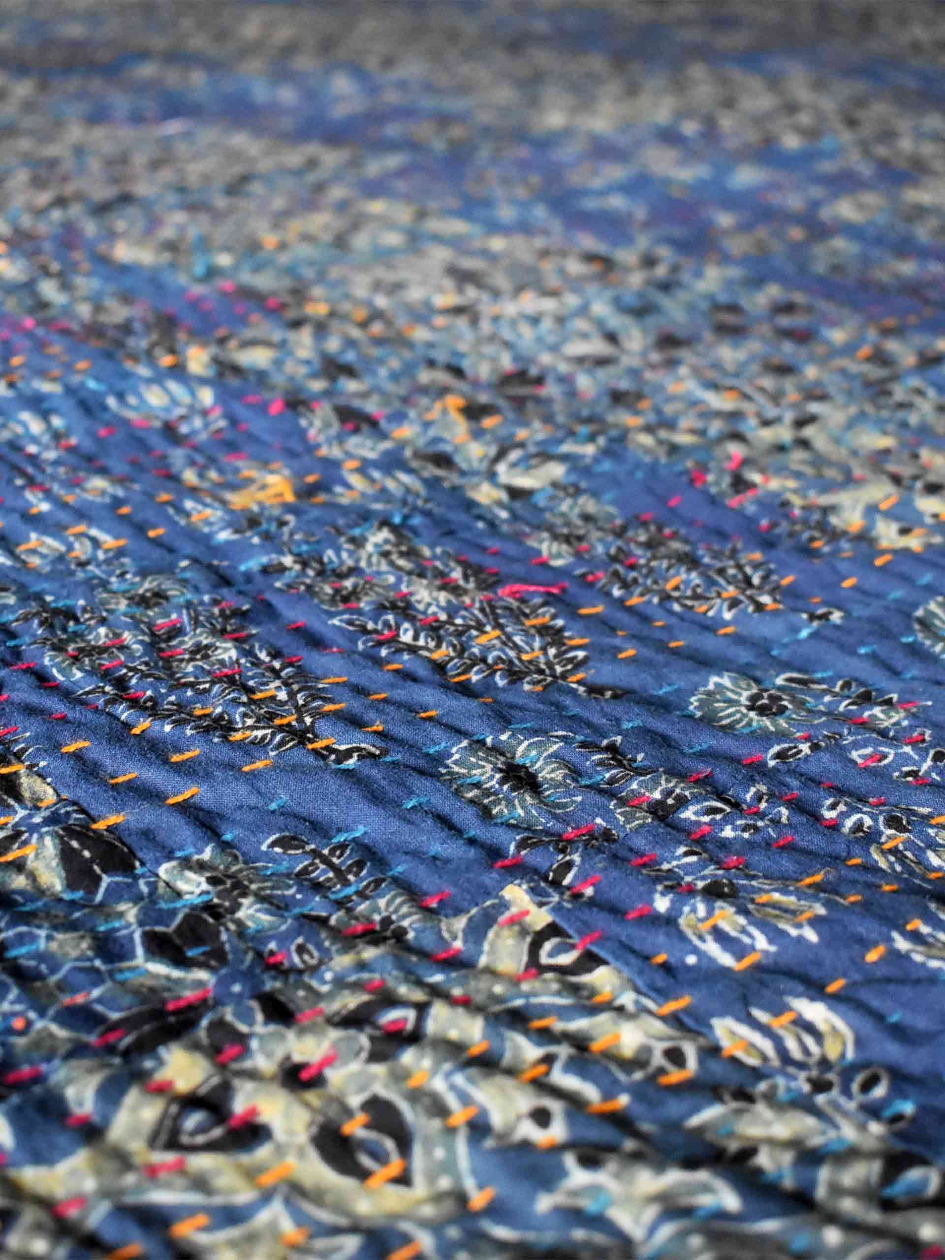 Flare - Ajrakh Patchwork kantha Bedcover