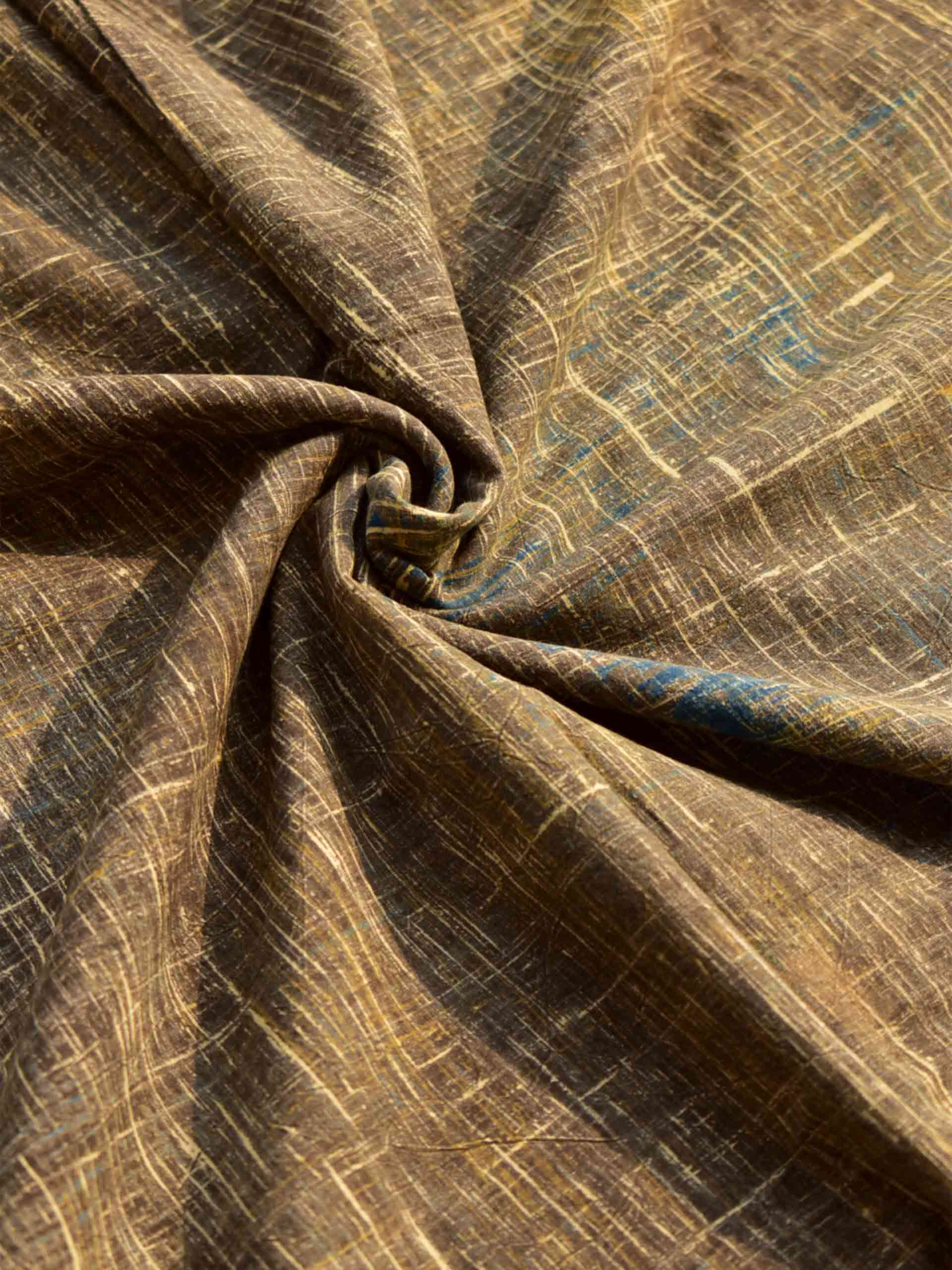 Dust - Ajrakh Hand block printed Cotton fabric 390 per meter