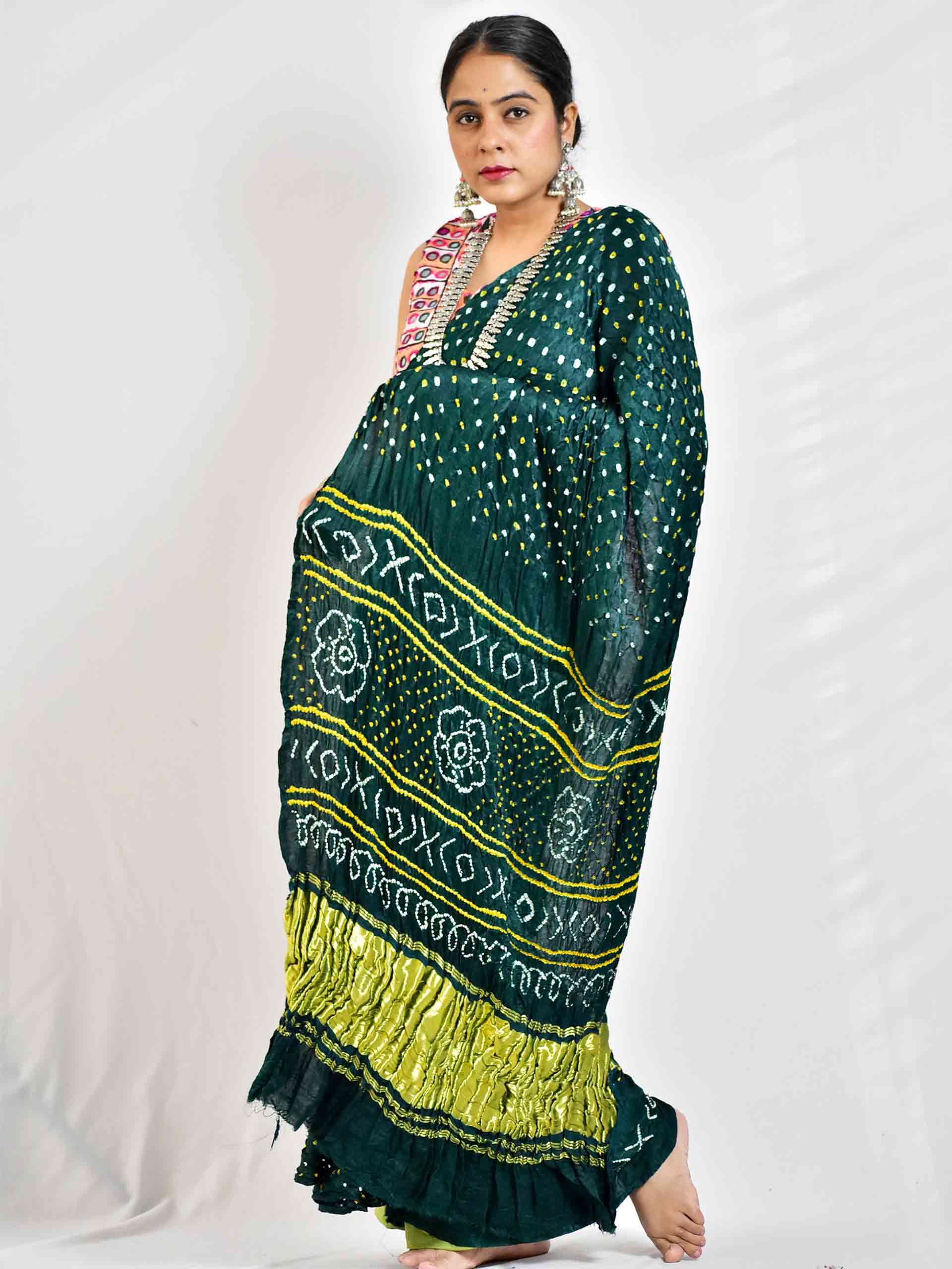 Mira - Rai Bandhej zari pallu Gajji Silk Saree