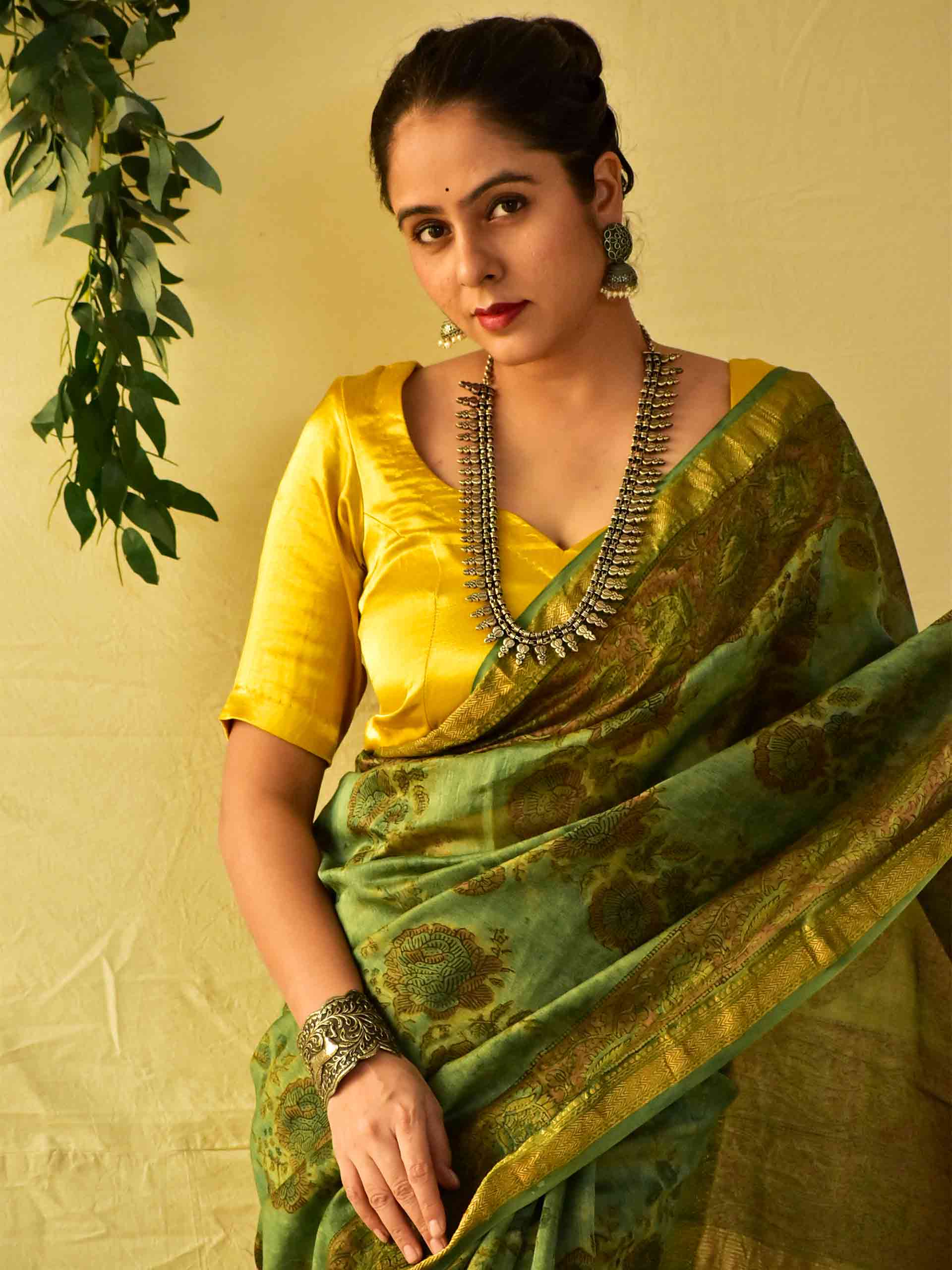 Kaleere - Dabu Maheshwari silk saree