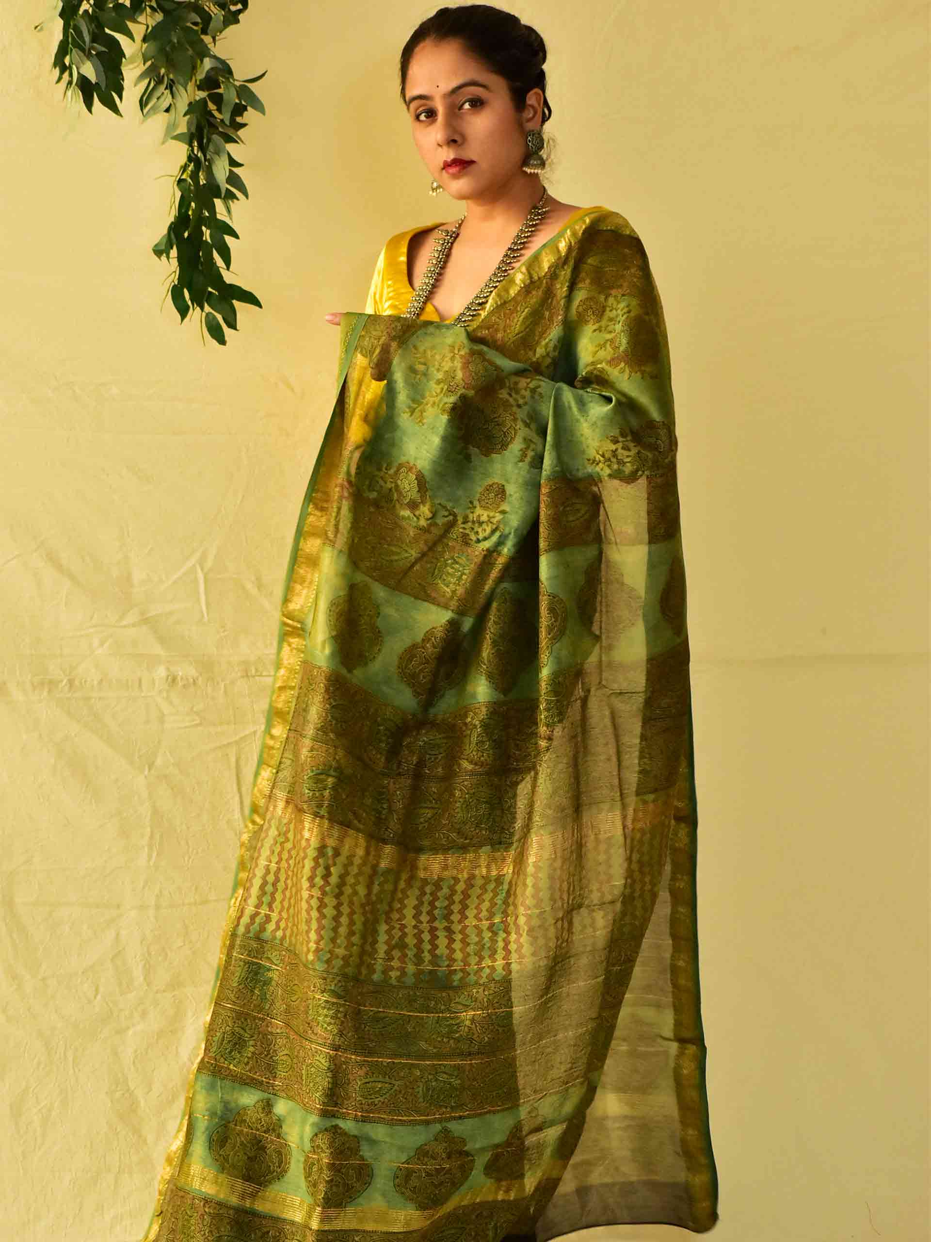 Kaleere - Dabu Maheshwari silk saree