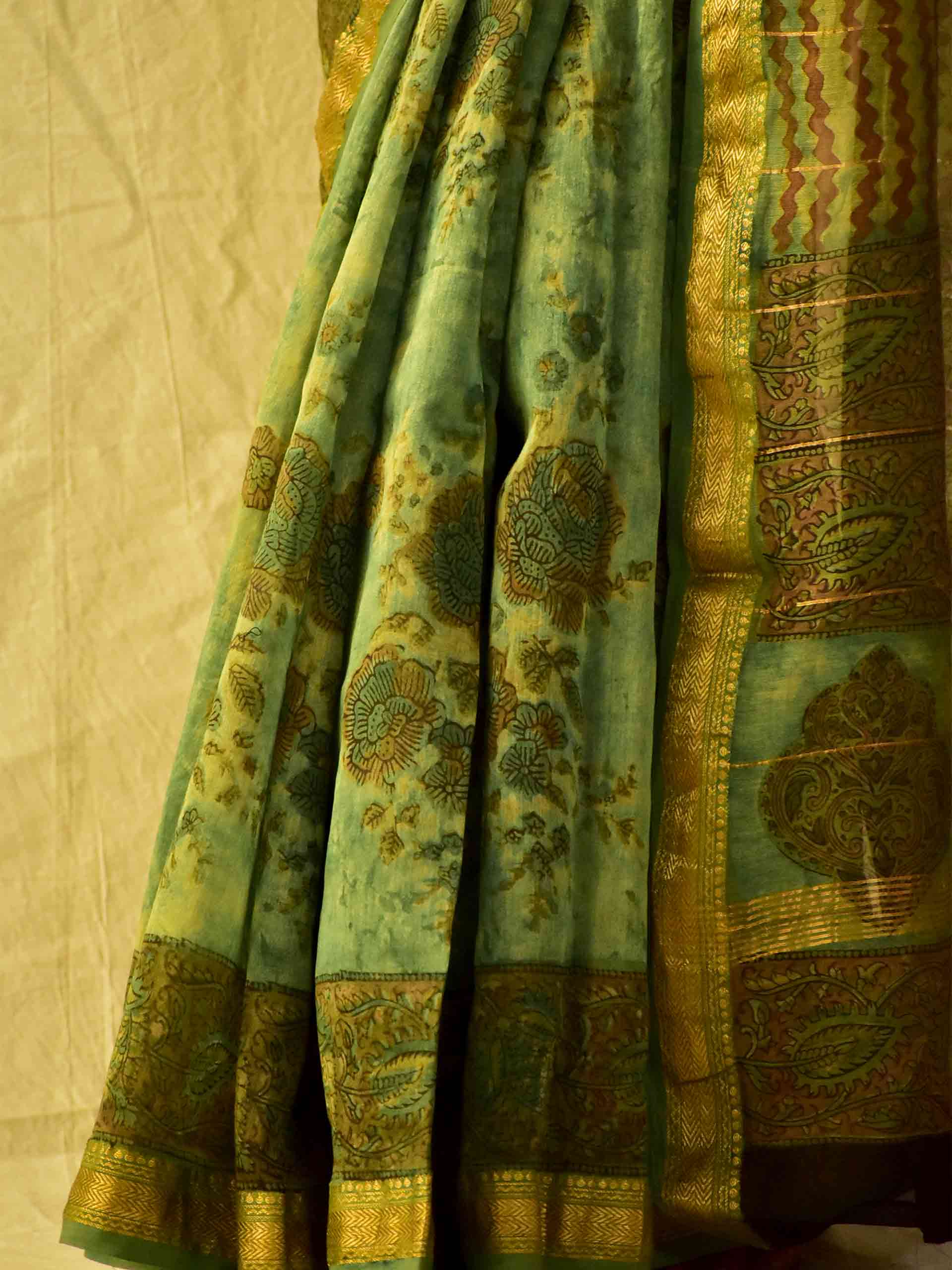 Kaleere - Dabu Maheshwari silk saree