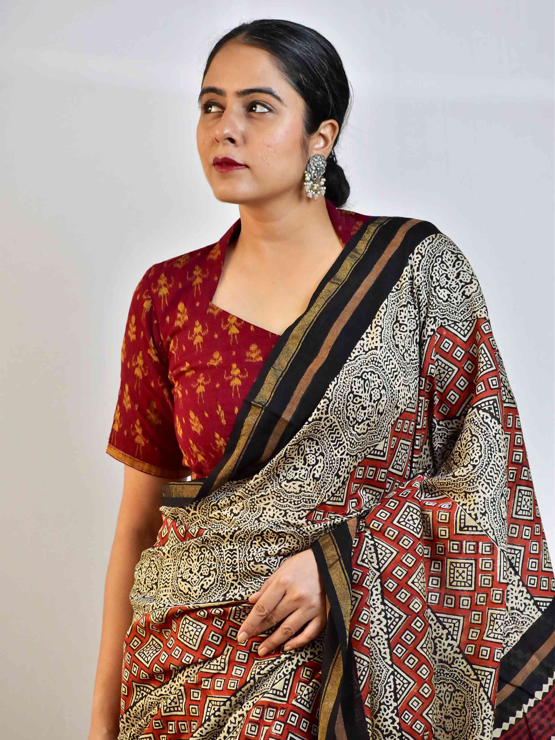 Heera - Dabu Chanderi silk saree