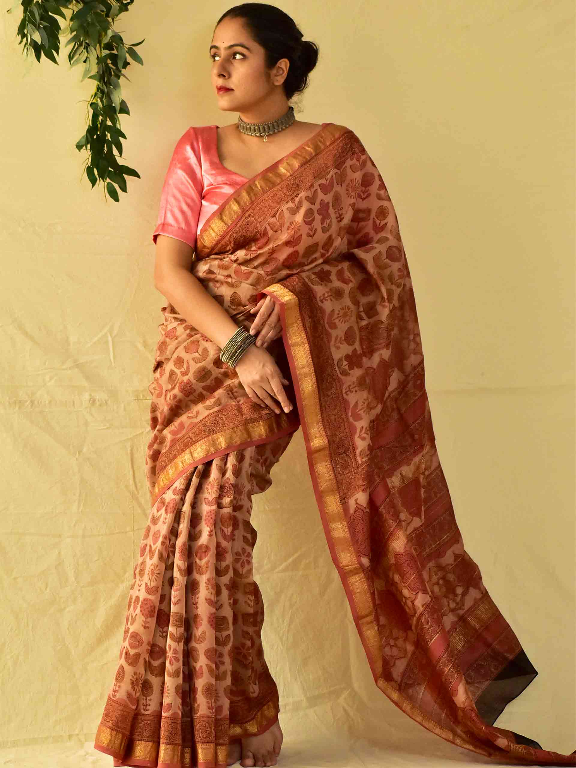 Mala - Dabu Maheshwari silk saree