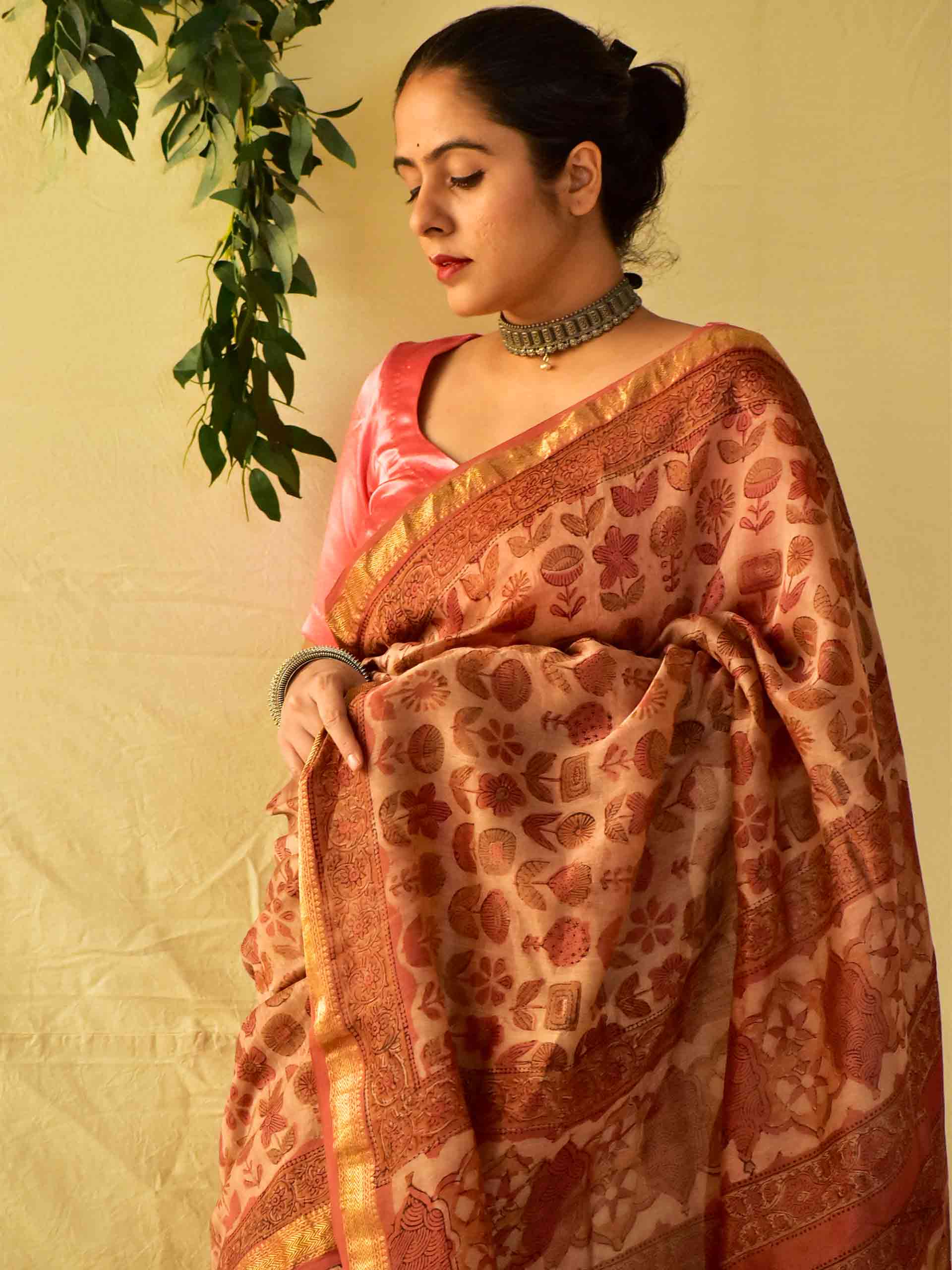 Mala - Dabu Maheshwari silk saree