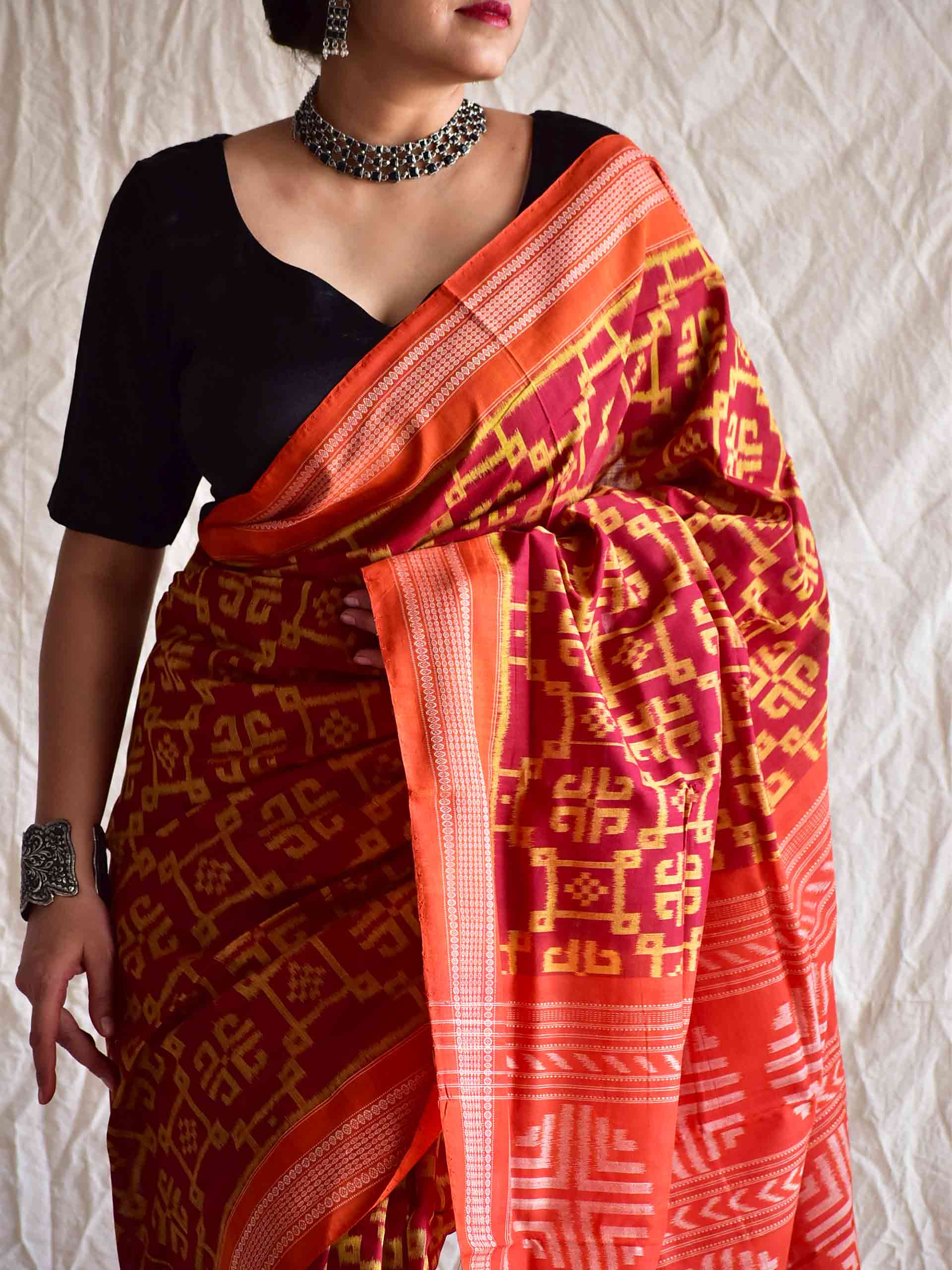 Handwoven ikat saree